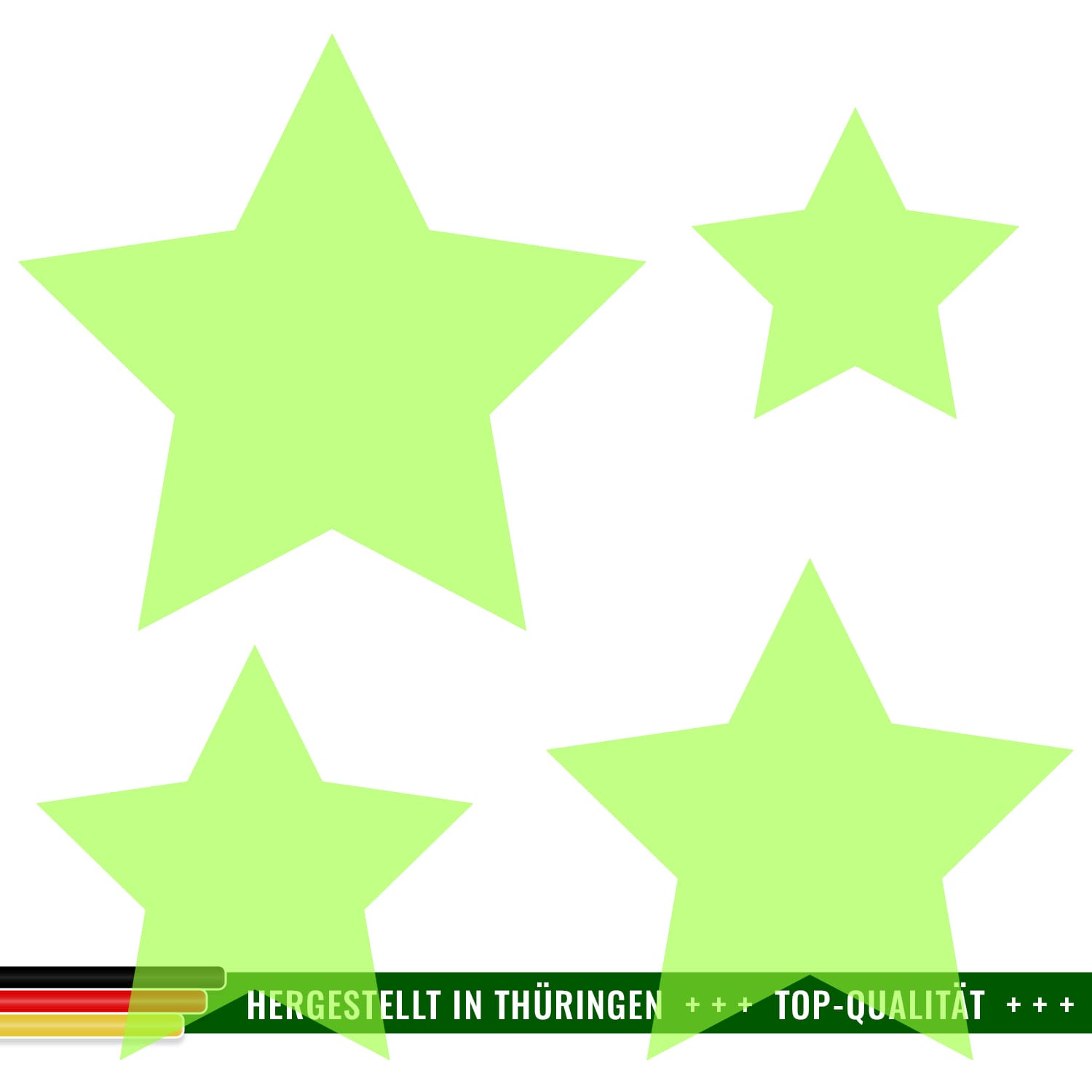 PLEXIGLAS® Zuschnitt 3-50cm - Stern Neongrün transparent Gruppe