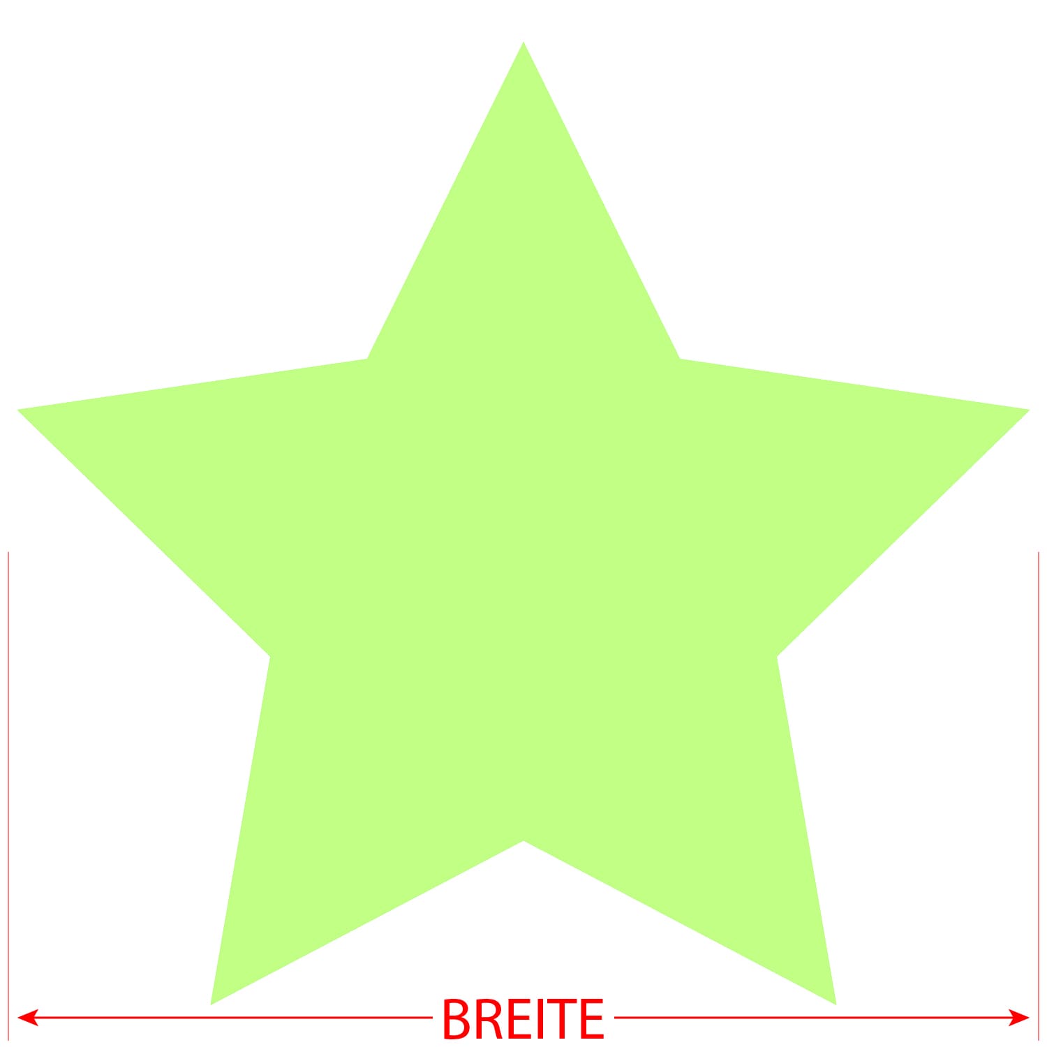 PLEXIGLAS® Zuschnitt 3-50cm - Stern Neongrün transparent Größe