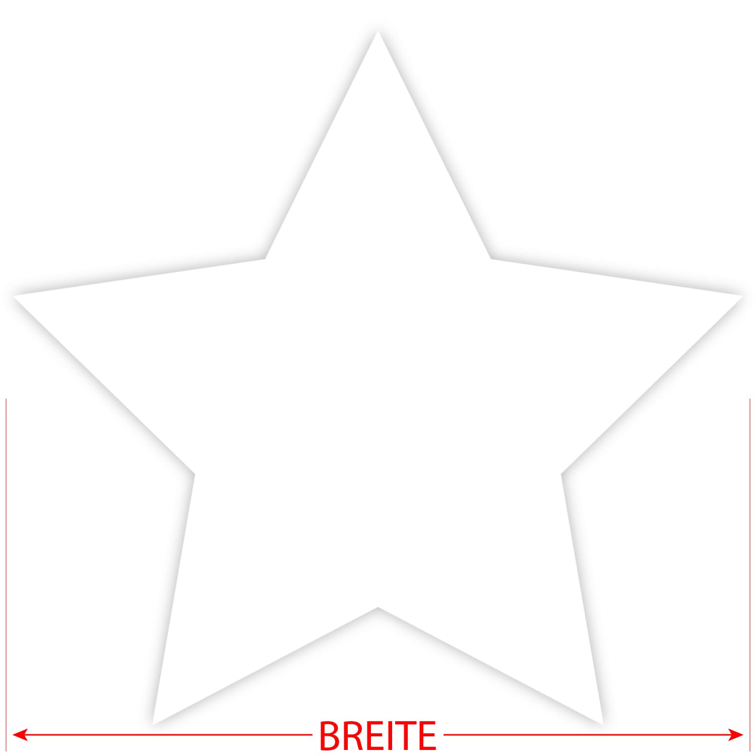 PLEXIGLAS® Zuschnitt 3-50cm - Stern weiß Größe
