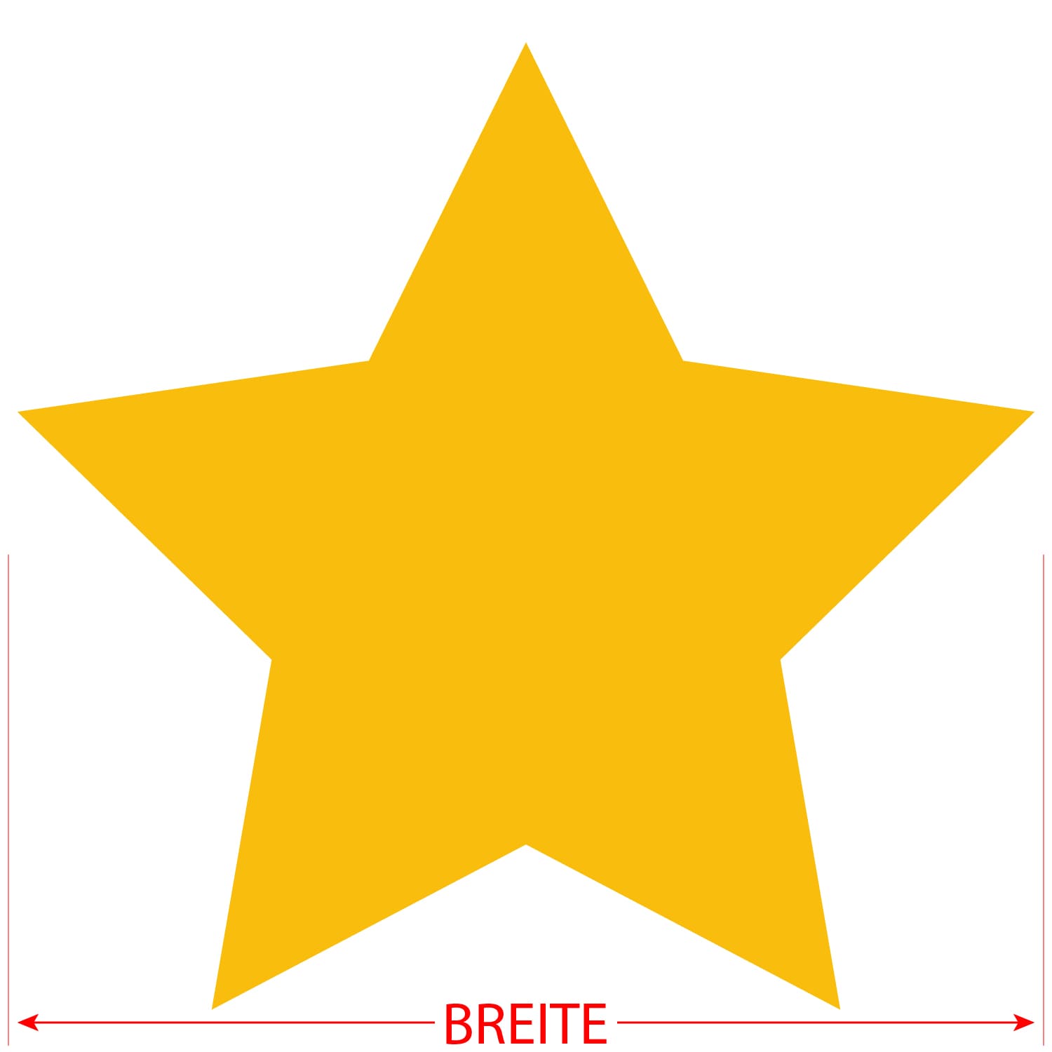 PLEXIGLAS® Zuschnitt 3-50cm - Stern gelb Größe