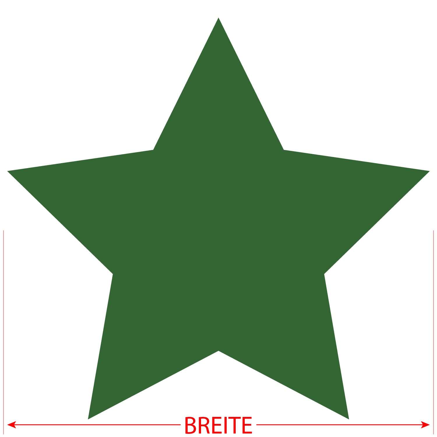 PLEXIGLAS® Zuschnitt 3-50cm - Stern dunkelgrün Größe