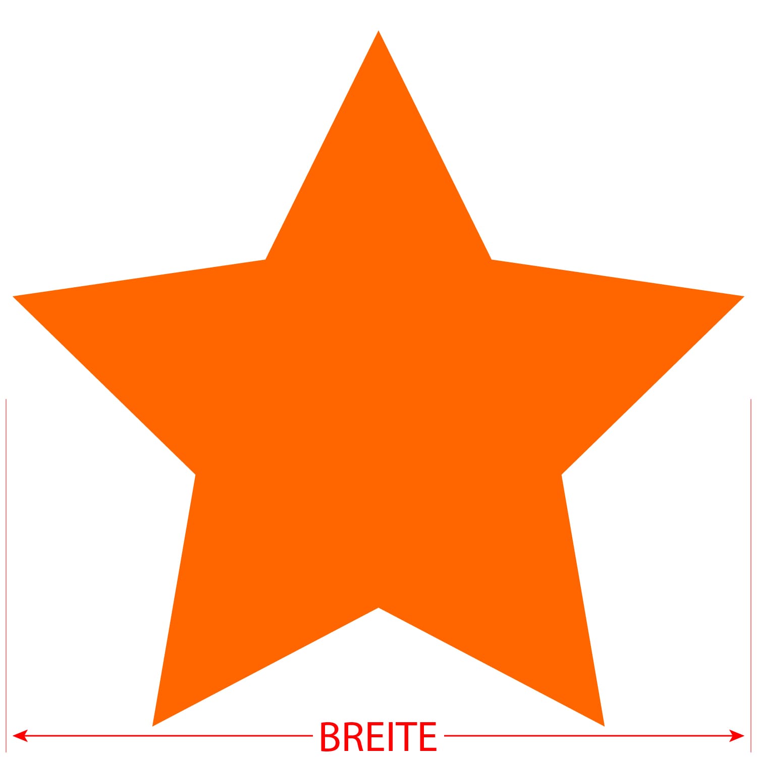 PLEXIGLAS® Zuschnitt 3-50cm - Stern orange Größe