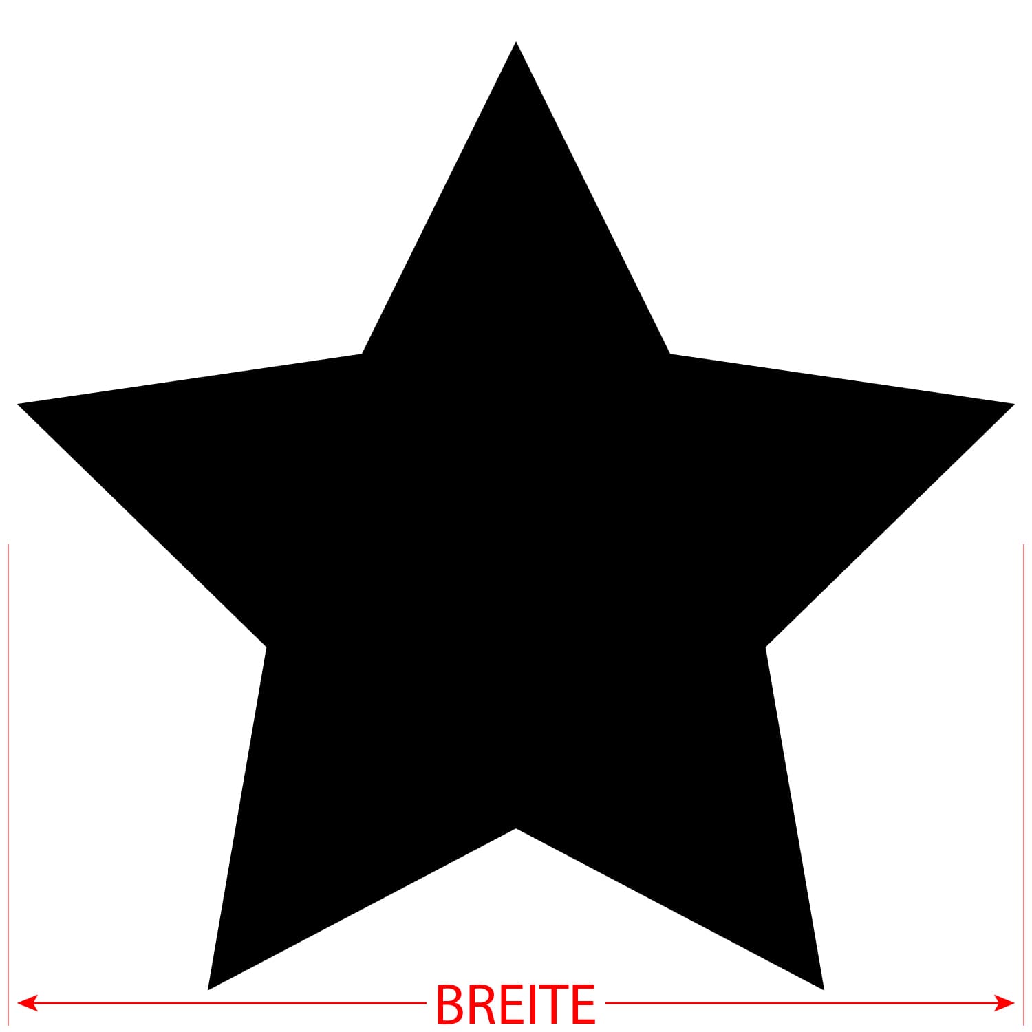 PLEXIGLAS® Zuschnitt 3-50cm - Stern schwarz Größe
