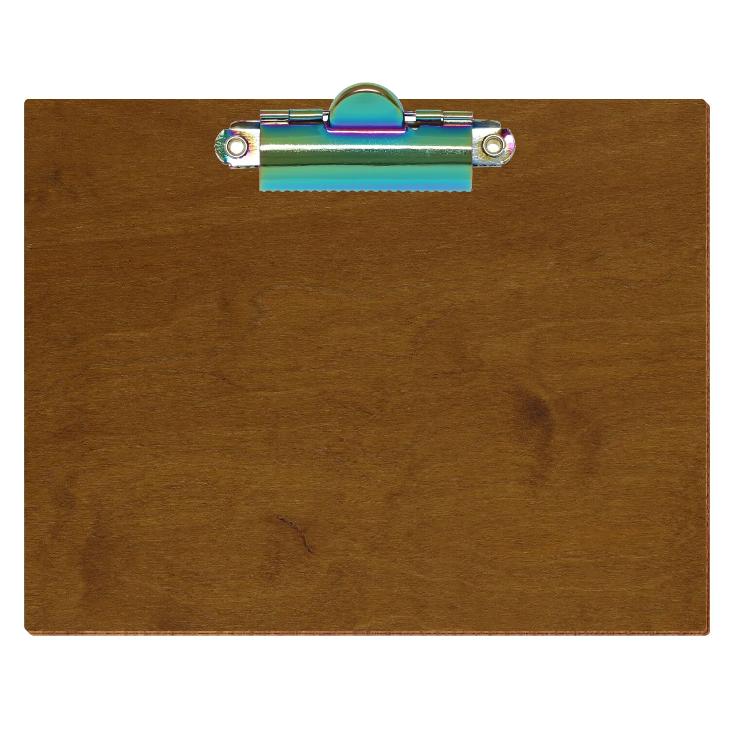 Klemmbrett Standardform Teak A6 querkant Zahnklemme Regenbogen