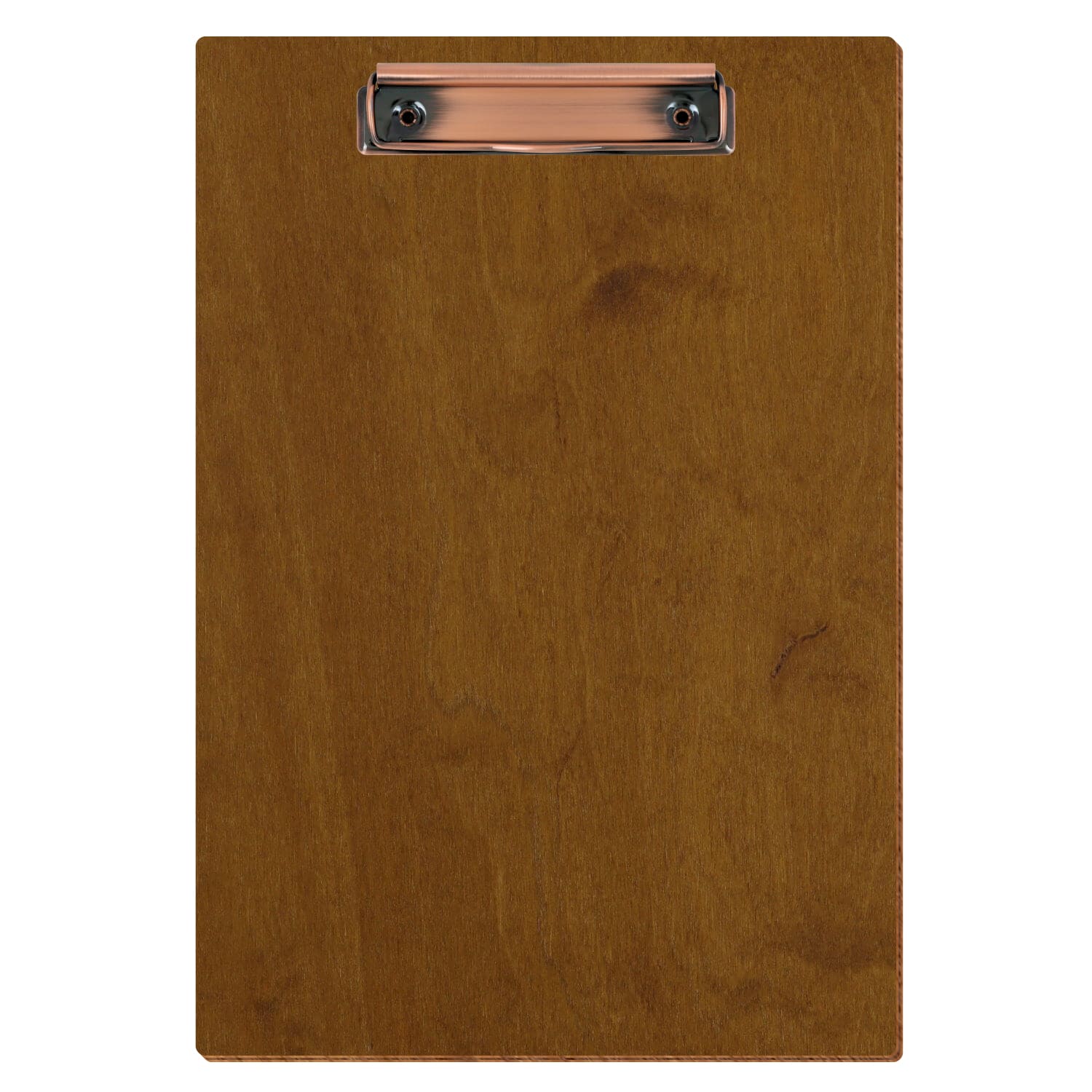 Klemmbrett Standardform Teak A4 hochkant Bügelklemme Kupfer