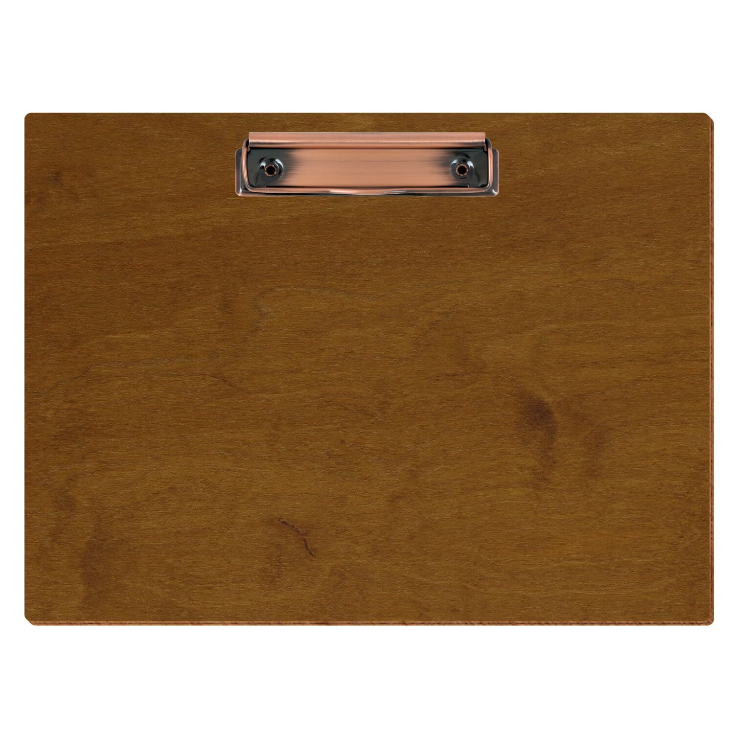 Klemmbrett Standardform Teak A4 querkant Bügelklemme Kupfer