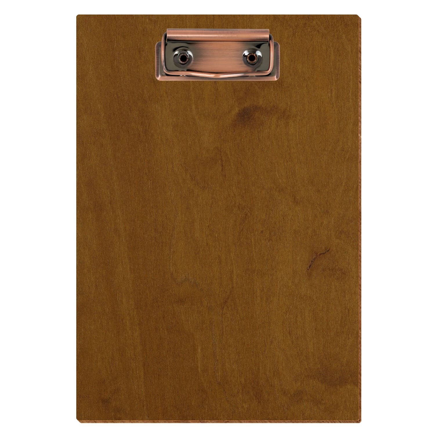 Klemmbrett Standardform Teak A5 hochkant Bügelklemme Kupfer