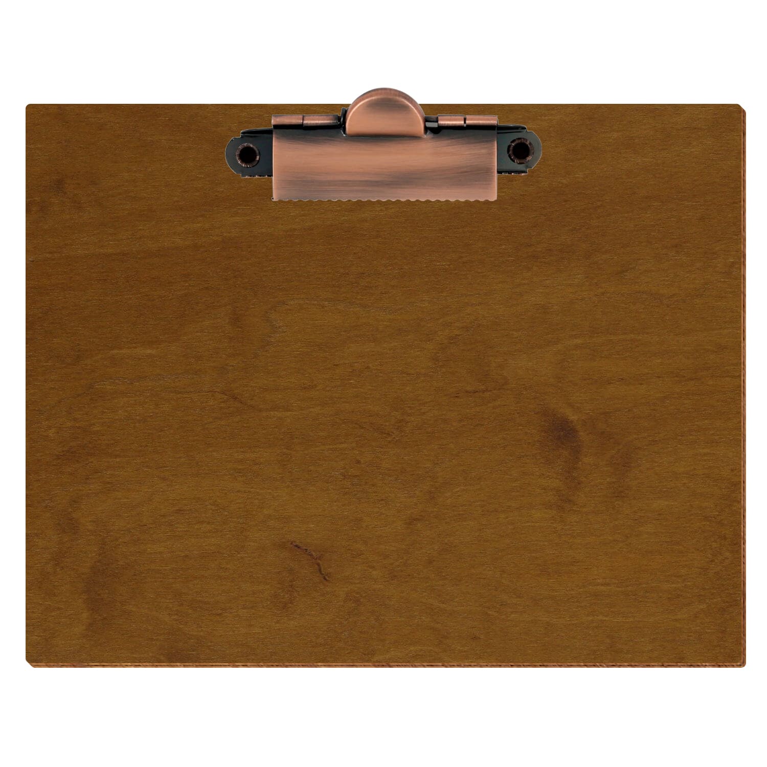 Klemmbrett Standardform Teak A6 querkant Zahnklemme Kupfer