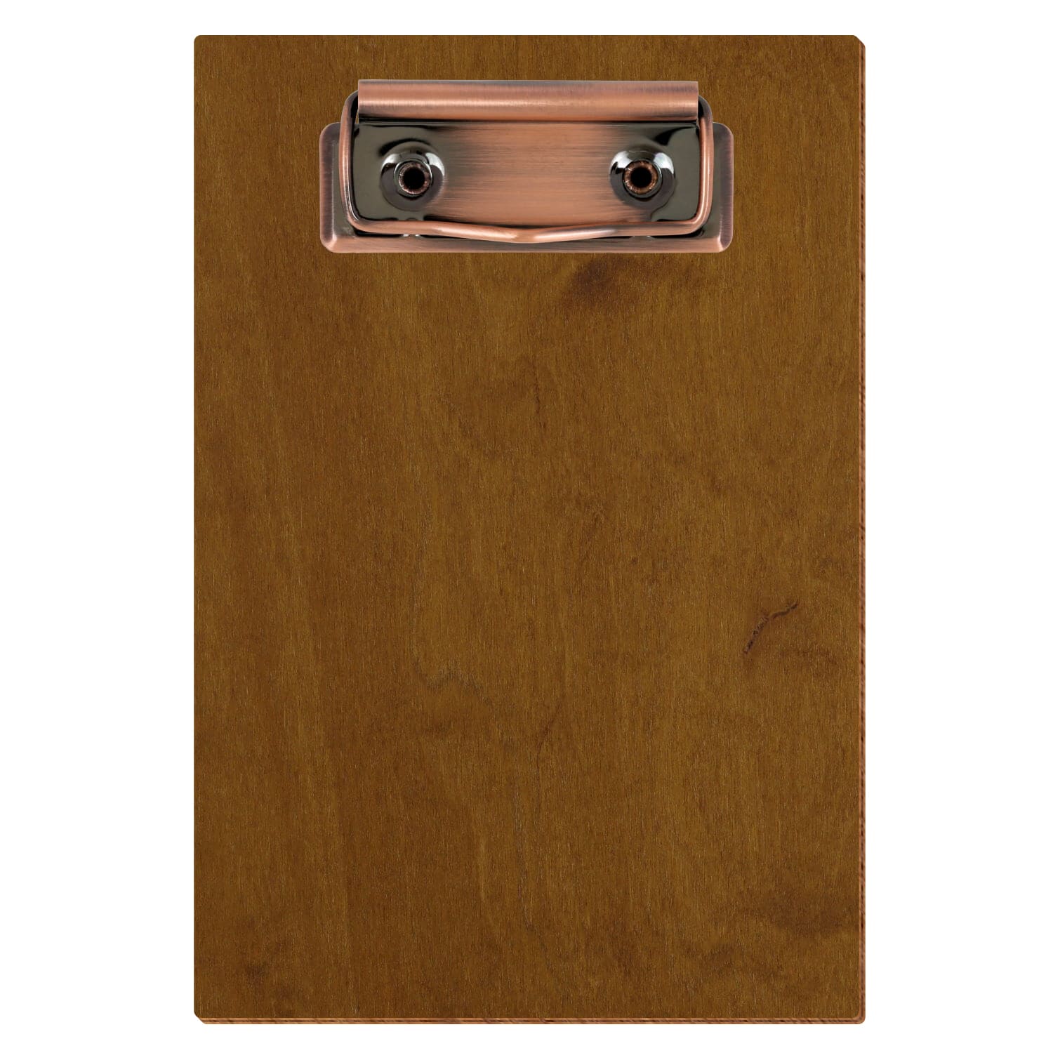 Klemmbrett Standardform Teak A6 hochkant Bügelklemme Kupfer