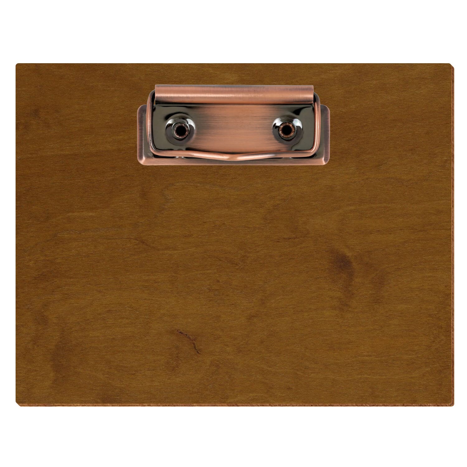 Klemmbrett Standardform Teak A6 querkant Bügelklemme Kupfer
