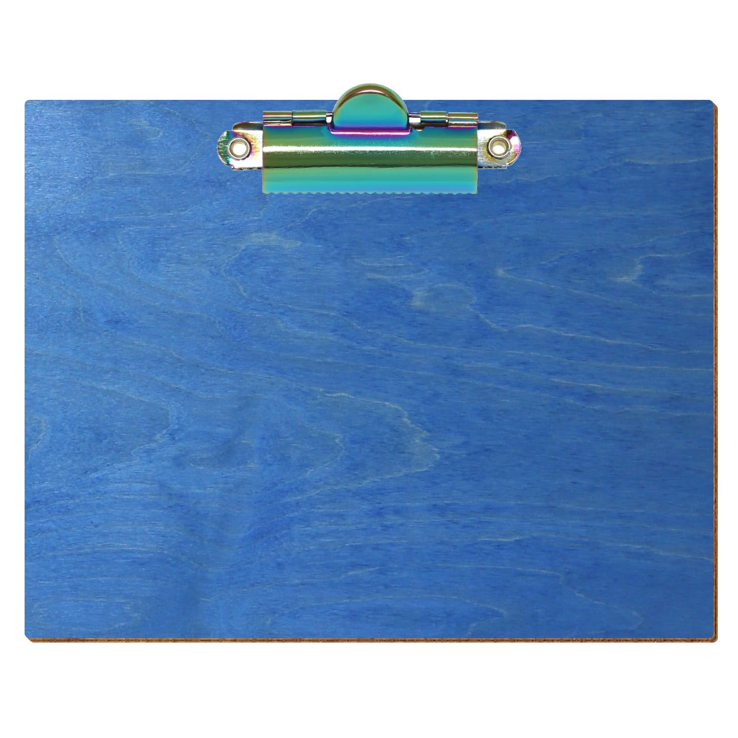 Klemmbrett Standardform Kornblumenblau A6 querkant Zahnklemme Regenbogen