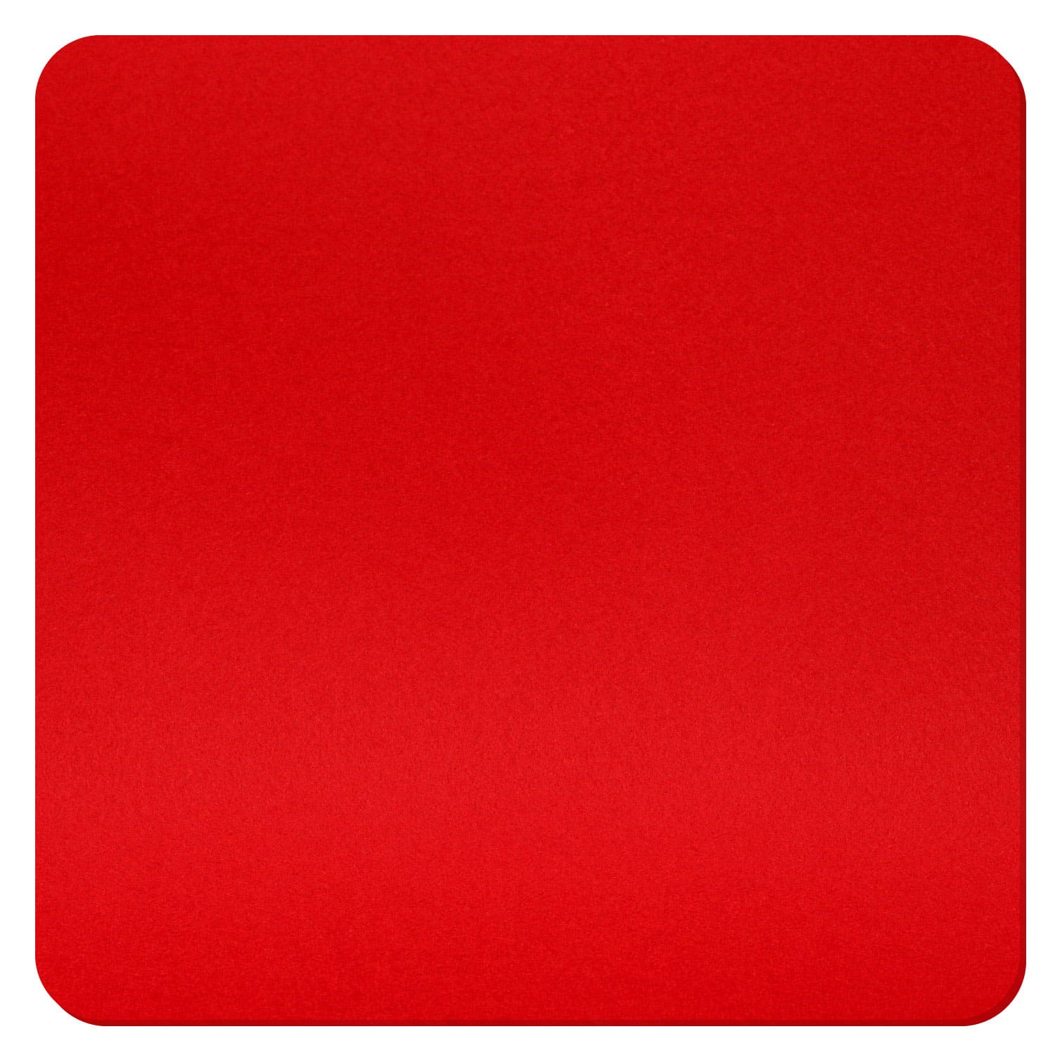 Roter Filz-Zuschnitt in quadratischer Form mit abgerundeten Ecken, gleichmäßige matte Oberfläche