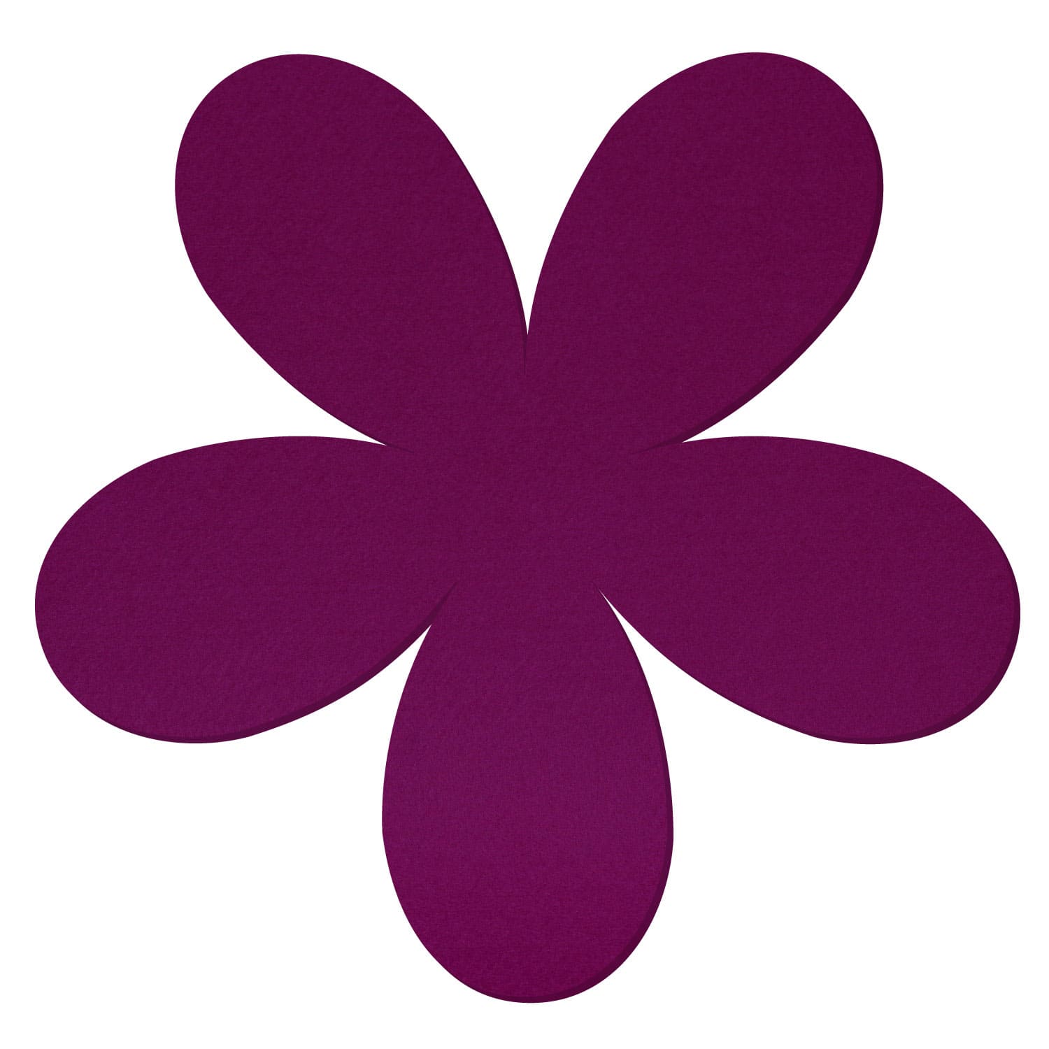 Plumeria Filz Zuschnitt Aubergine 3-60cm