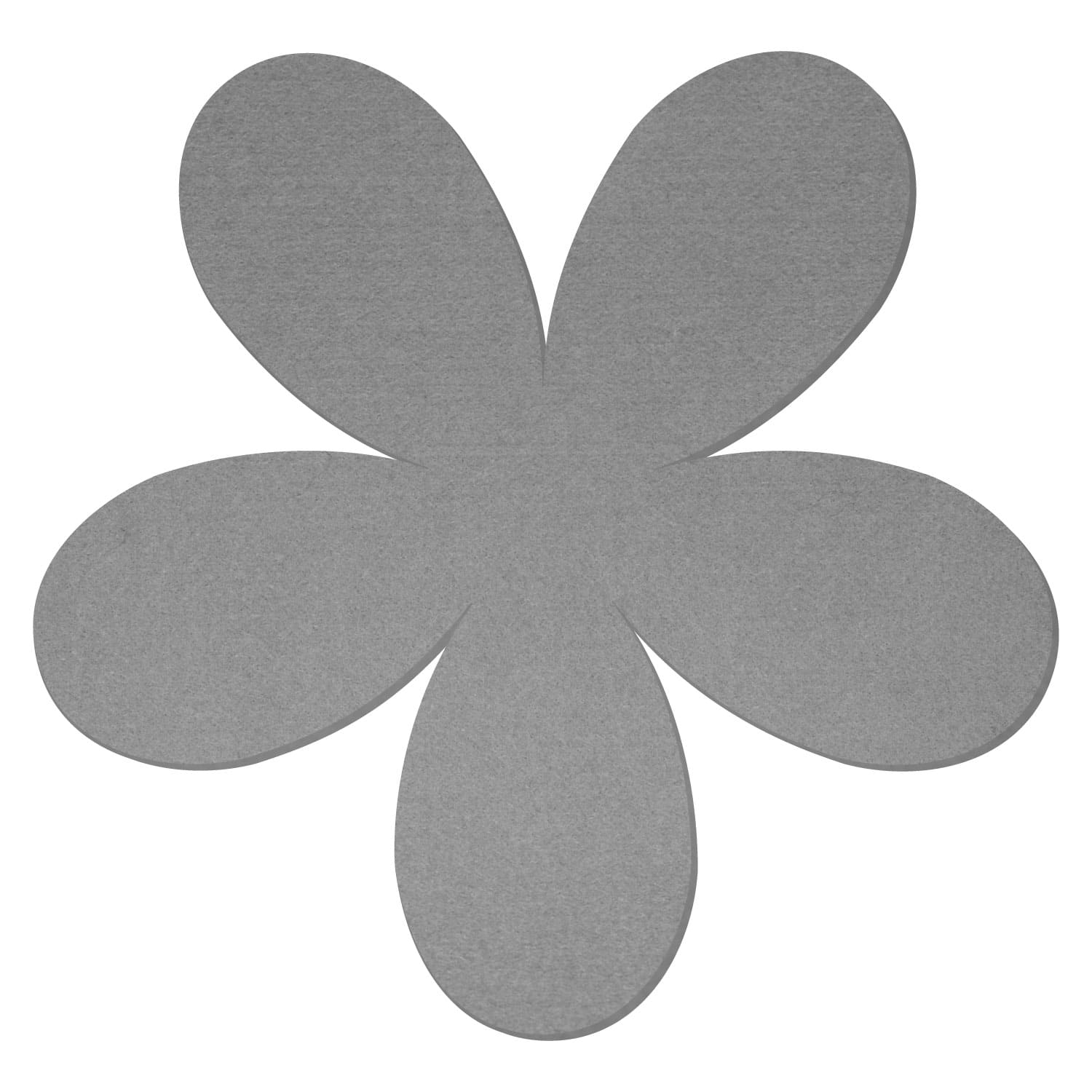 Plumeria Filz Zuschnitt Grau 3-60cm