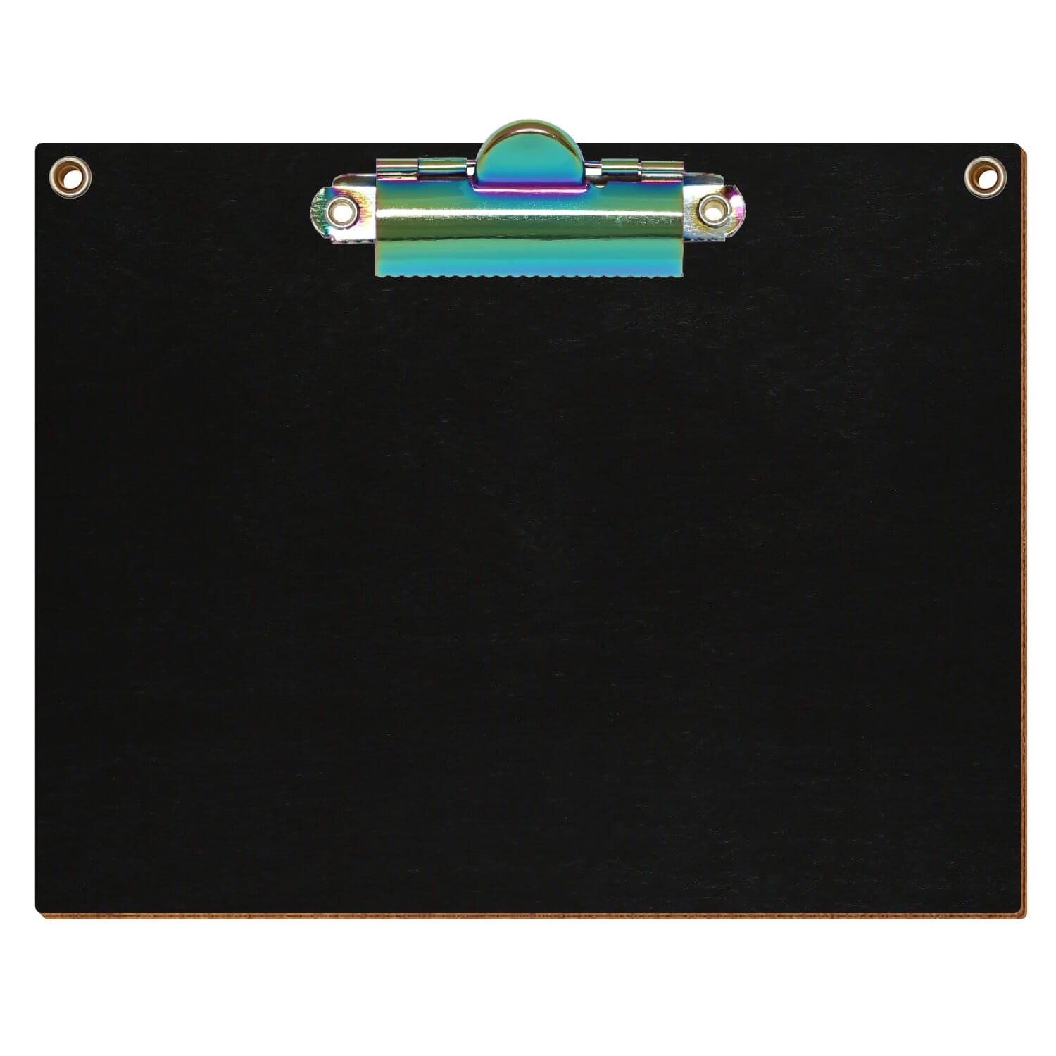 Klemmbrett Standardform Schwarz mit 2 Ösen A6 querkant Zahnklemme Regenbogen
