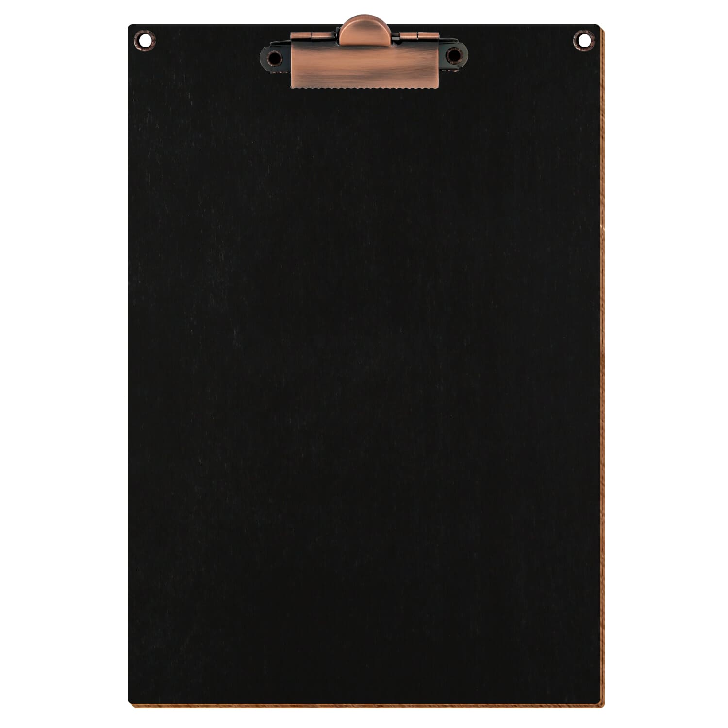 Klemmbrett Standardform Schwarz mit 2 Ösen A5 hochkant Zahnklemme Kupfer