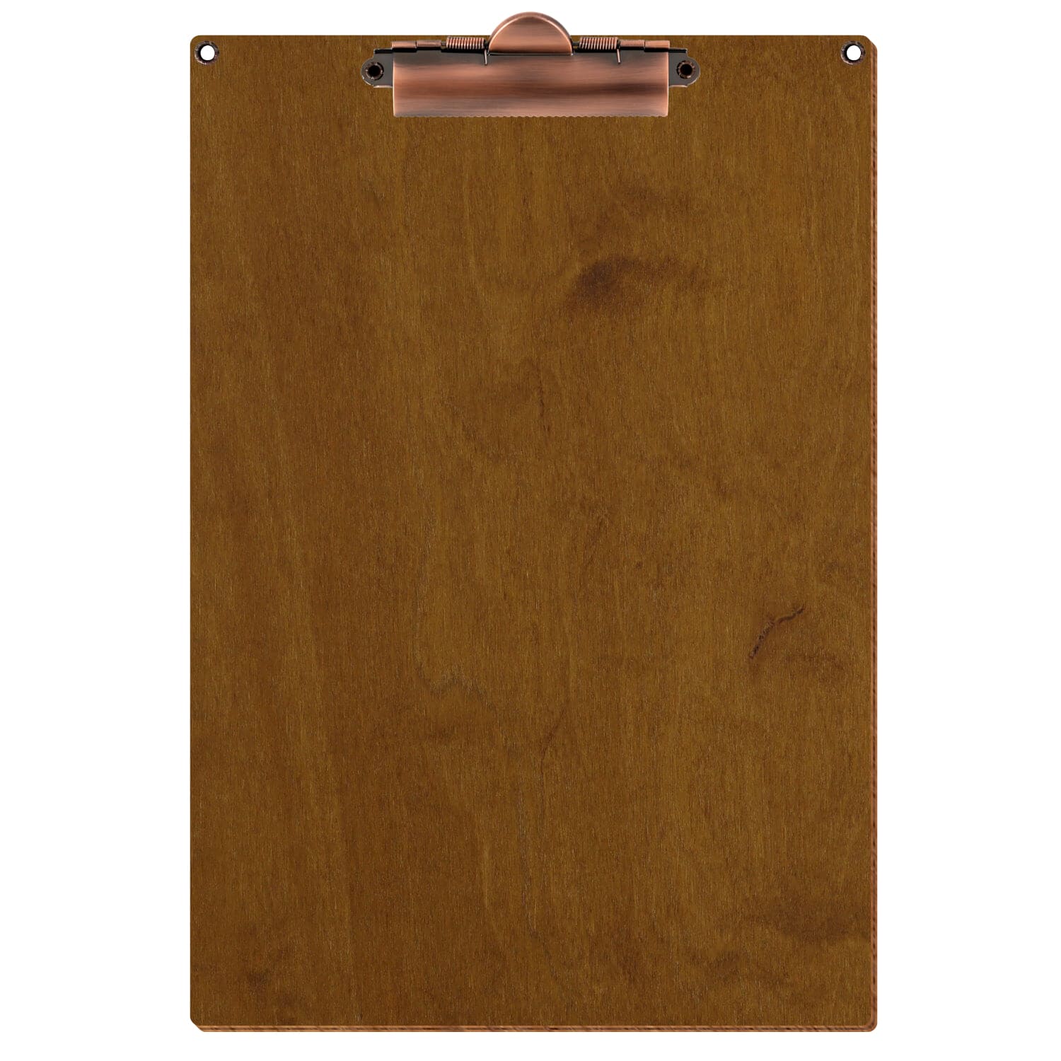 Klemmbrett Standardform Teak mit 2 Ösen A4 hochkant Zahnklemme Kupfer