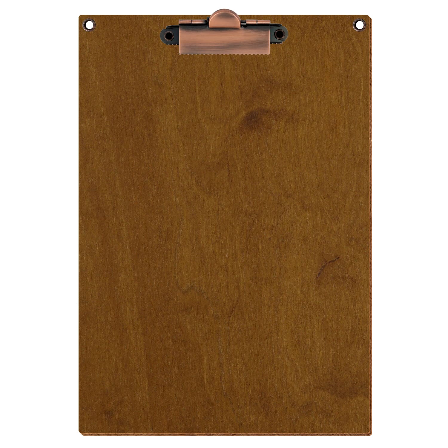 Klemmbrett Standardform Teak mit 2 Ösen A5 hochkant Zahnklemme Kupfer