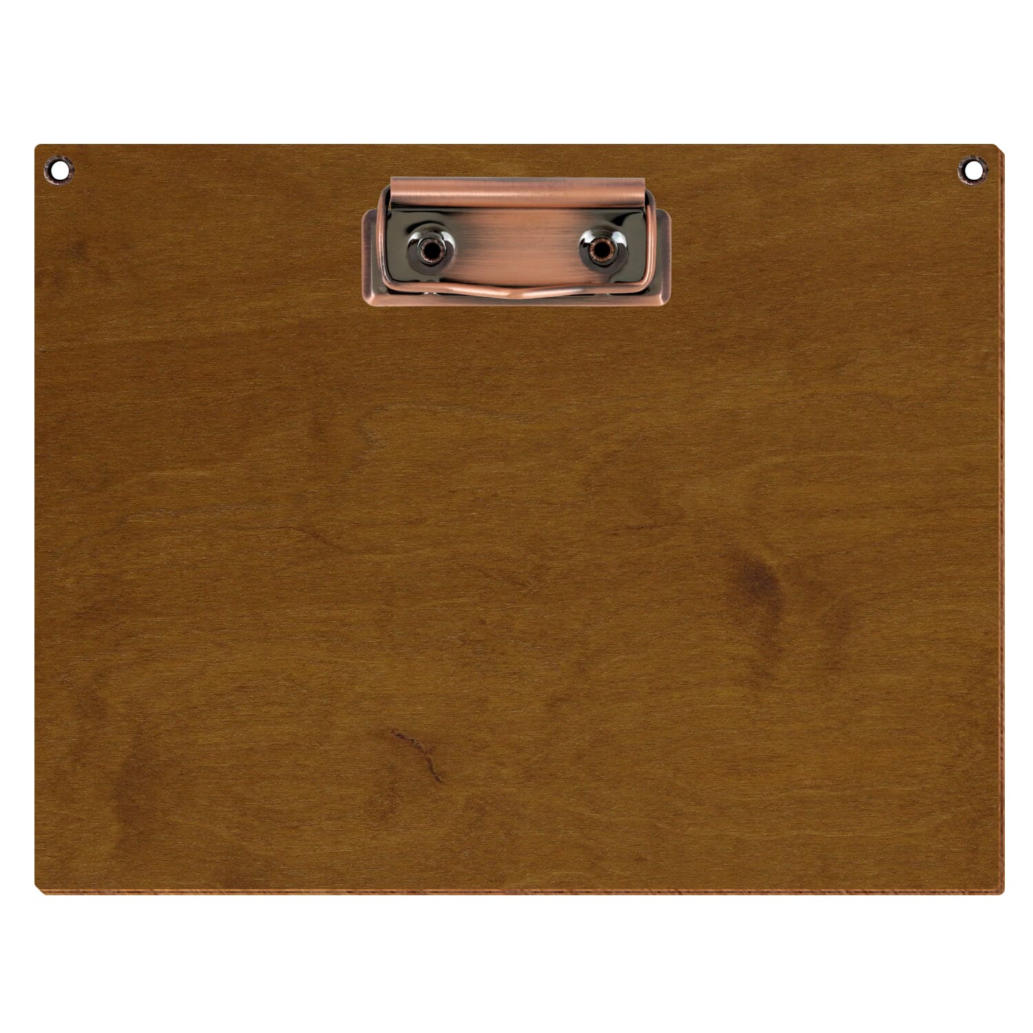 Klemmbrett Standardform Teak mit 2 Ösen A5 querkant Bügelklemme Kupfer