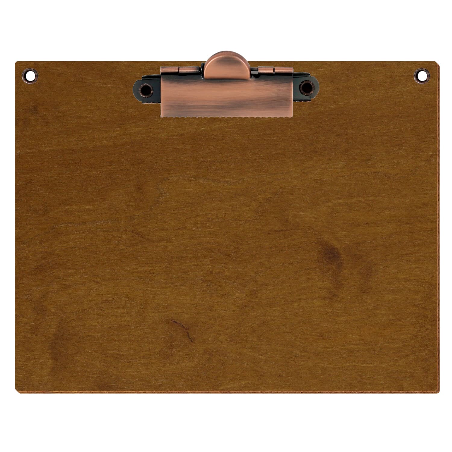 Klemmbrett Standardform Teak mit 2 Ösen A6 querkant Zahnklemme Kupfer