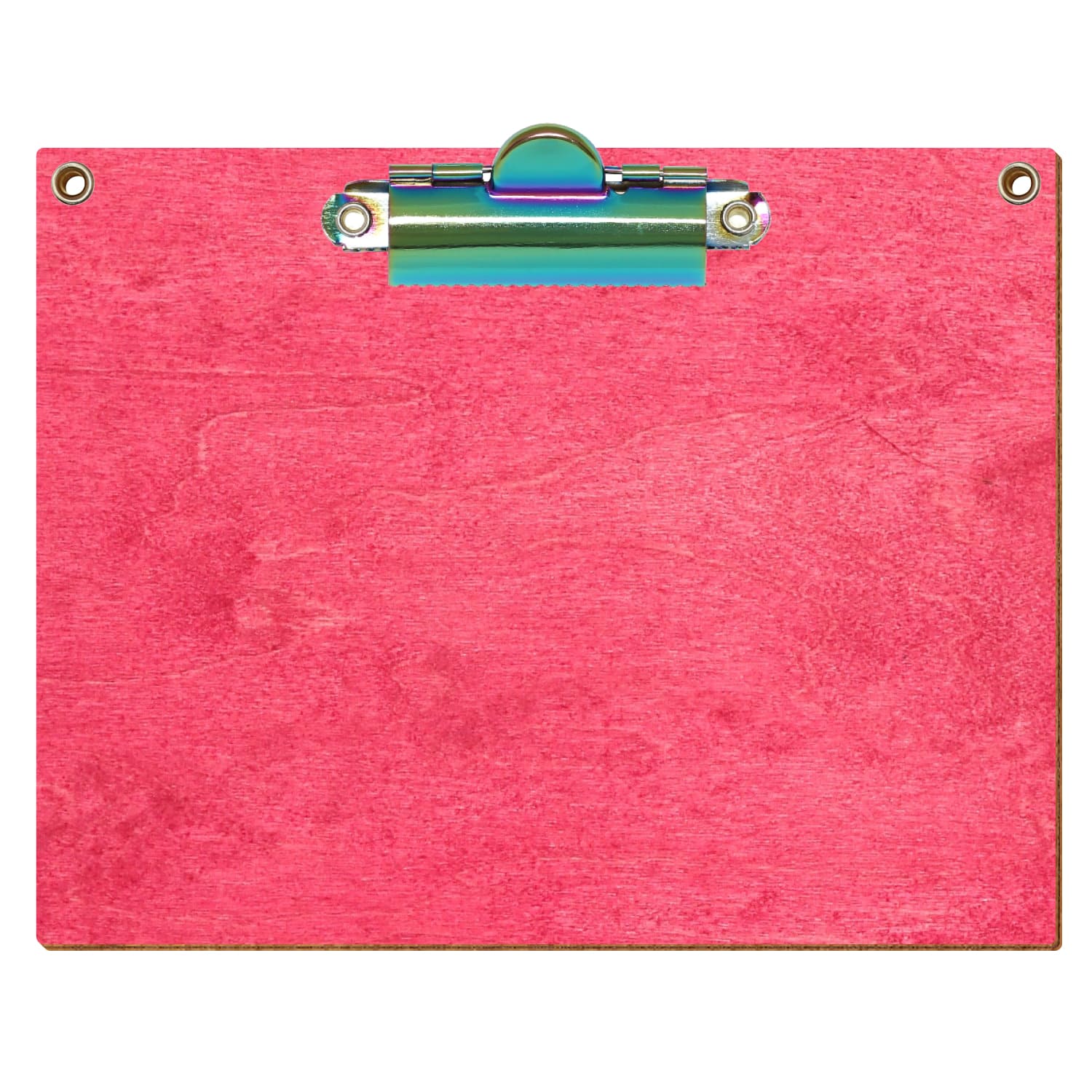Klemmbrett Standardform Dunkelpink mit 2 Ösen A6 querkant Zahnklemme Regenbogen