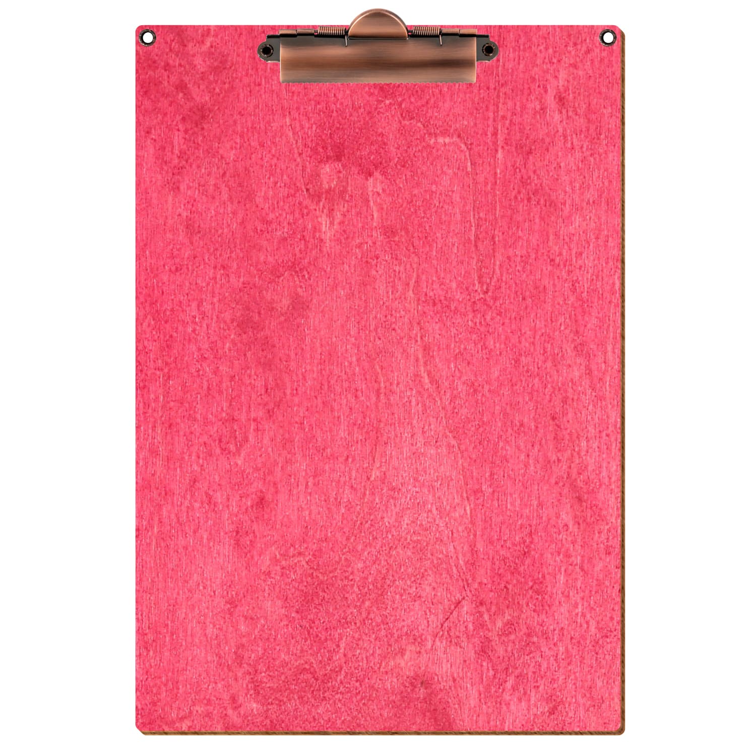 Klemmbrett Standardform Dunkelpink mit 2 Ösen A4 hochkant Zahnklemme Kupfer