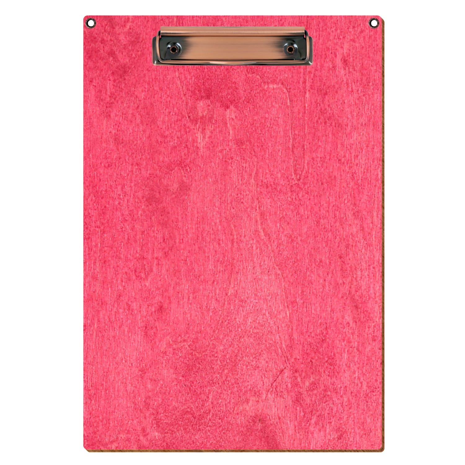 Klemmbrett Standardform Dunkelpink mit 2 Ösen A4 hochkant Bügelklemme Kupfer