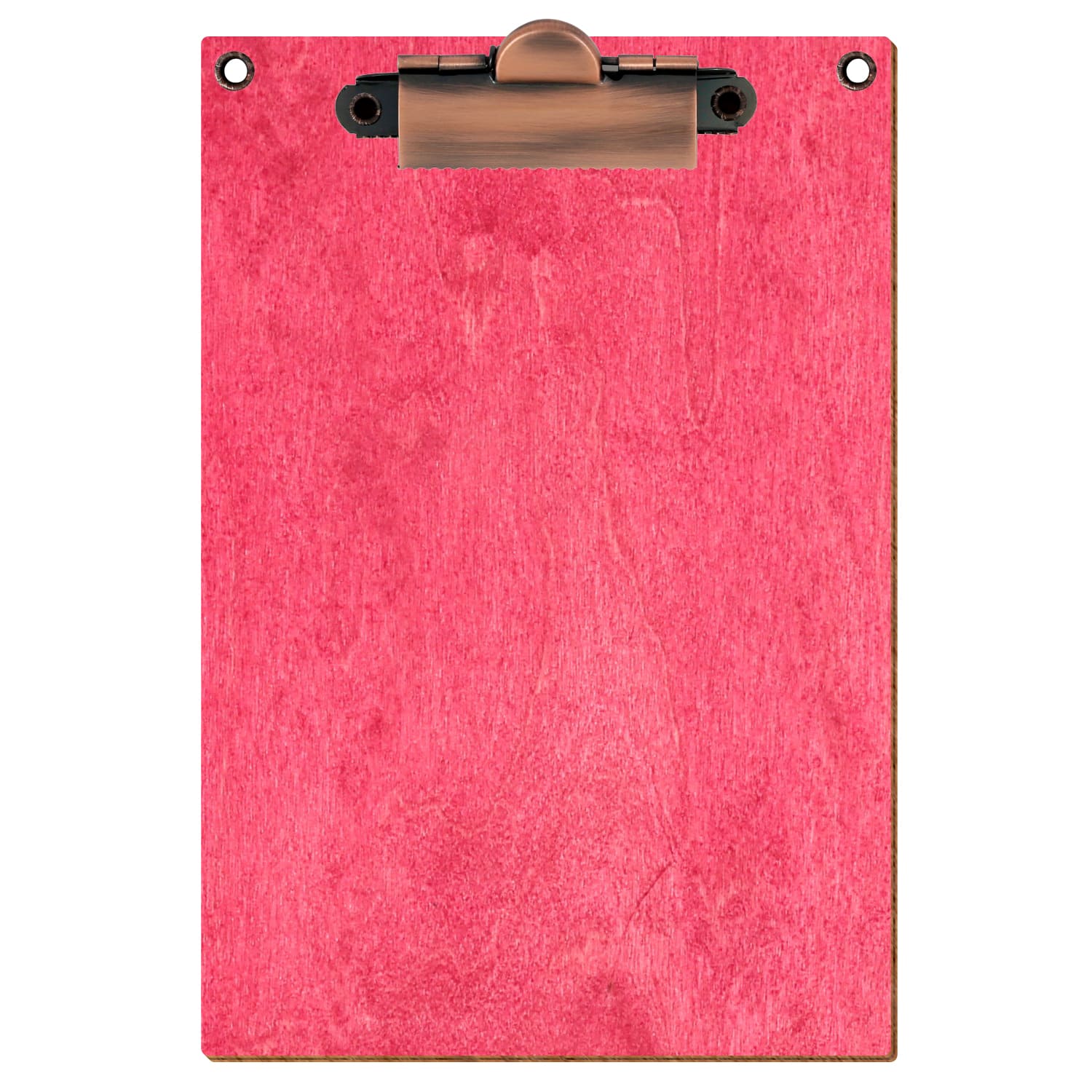 Klemmbrett Standardform Dunkelpink mit 2 Ösen A6 hochkant Zahnklemme Kupfer
