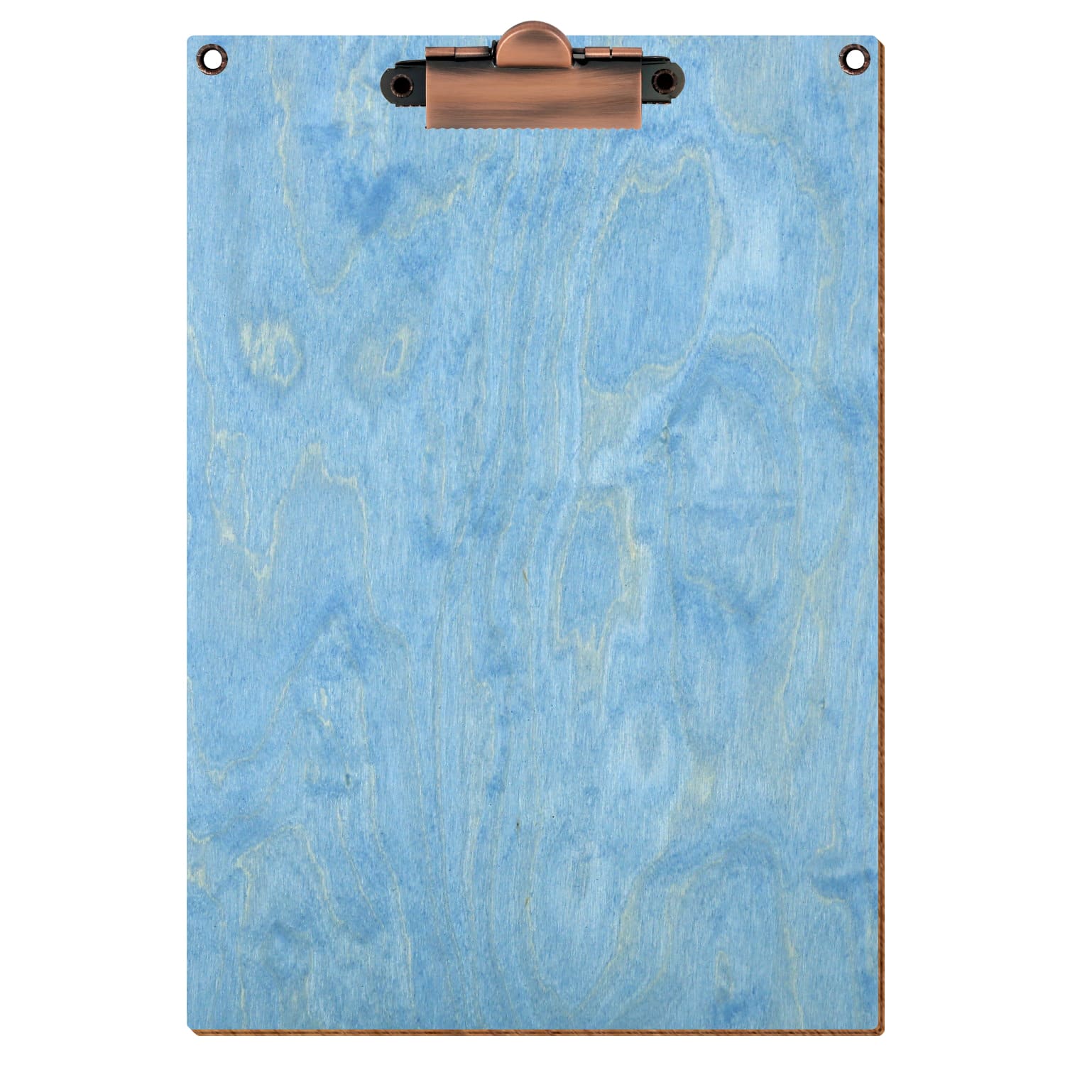 Klemmbrett Standardform Hellblau mit 2 Ösen A5 hochkant Zahnklemme Kupfer