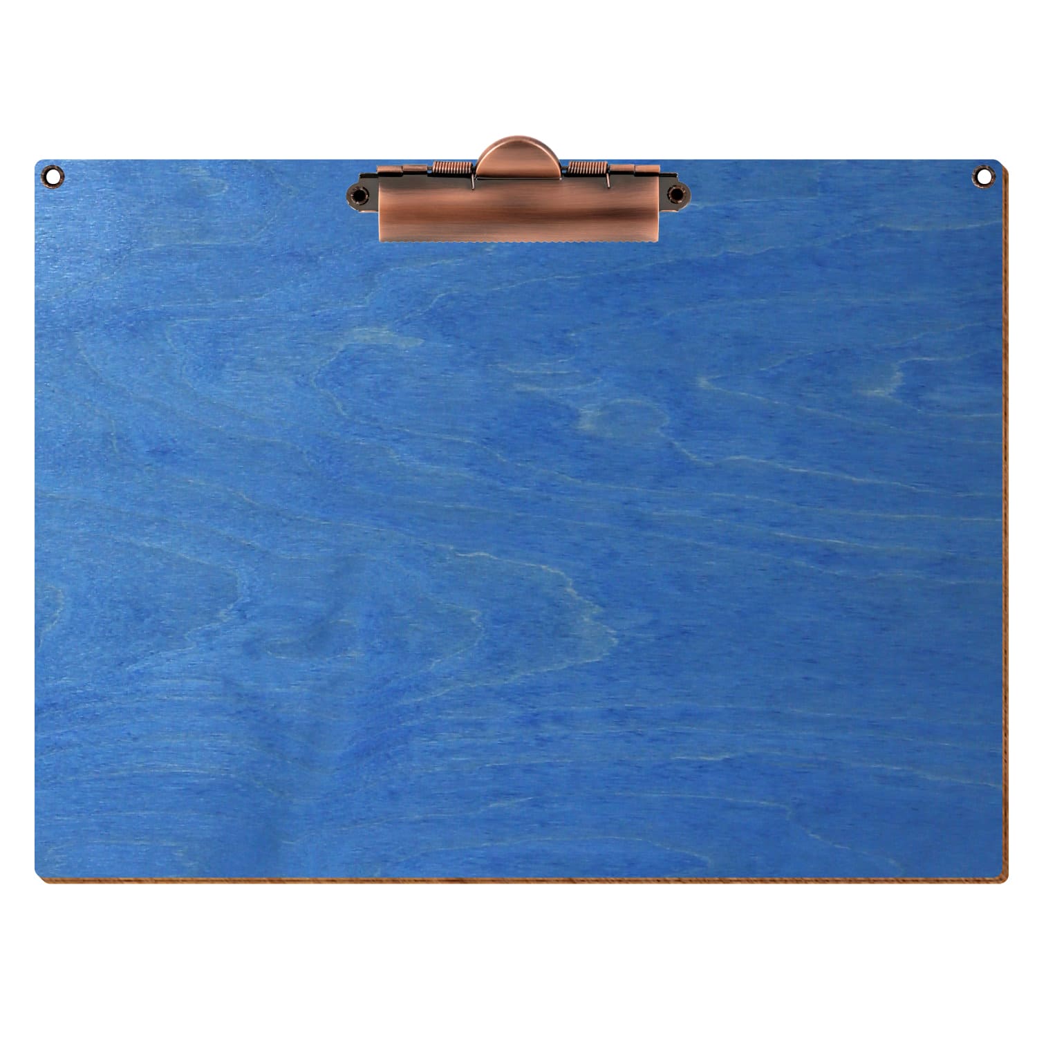 Klemmbrett Standardform Kornblumenblau mit 2 Ösen A4 hochkant Zahnklemme Kupfer