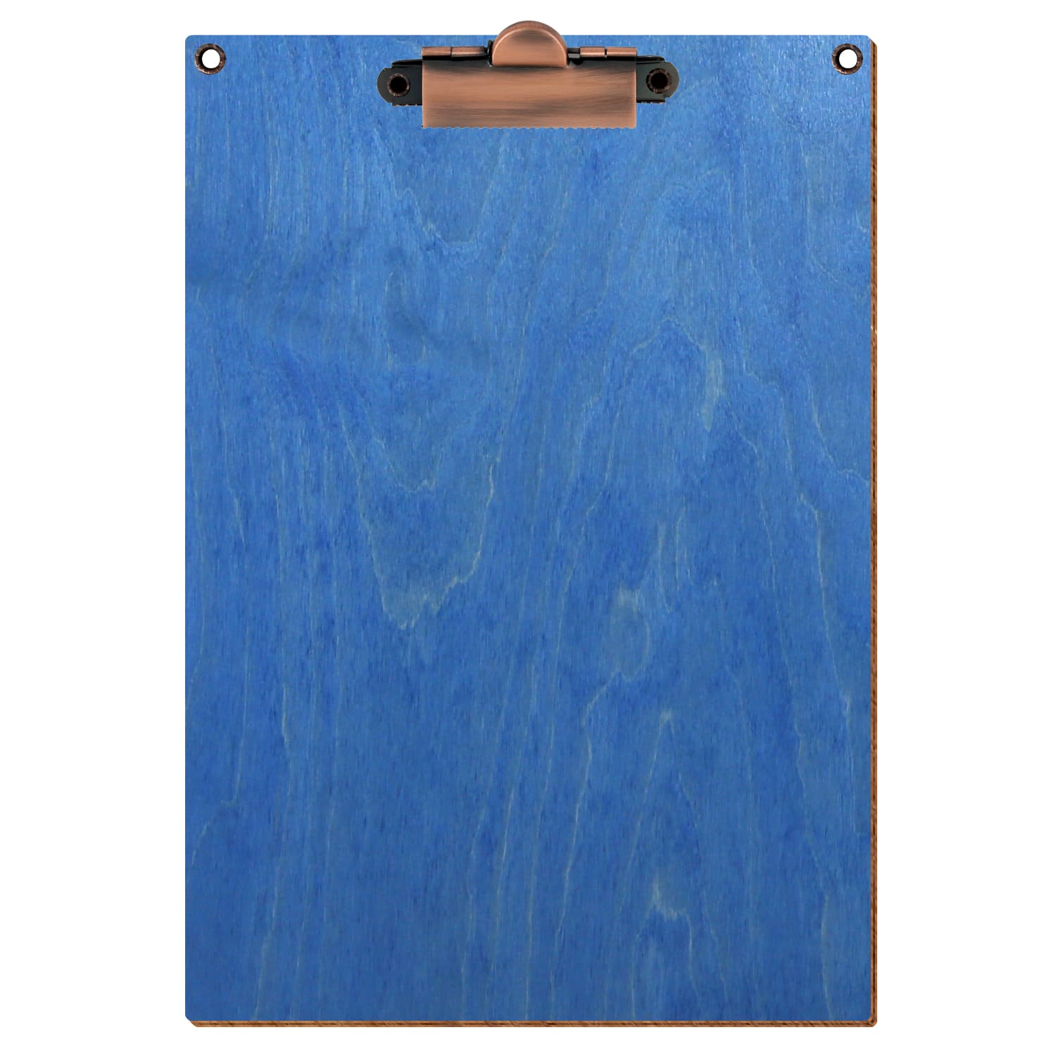 Klemmbrett Standardform Kornblumenblau mit 2 Ösen A5 hochkant Zahnklemme Kupfer