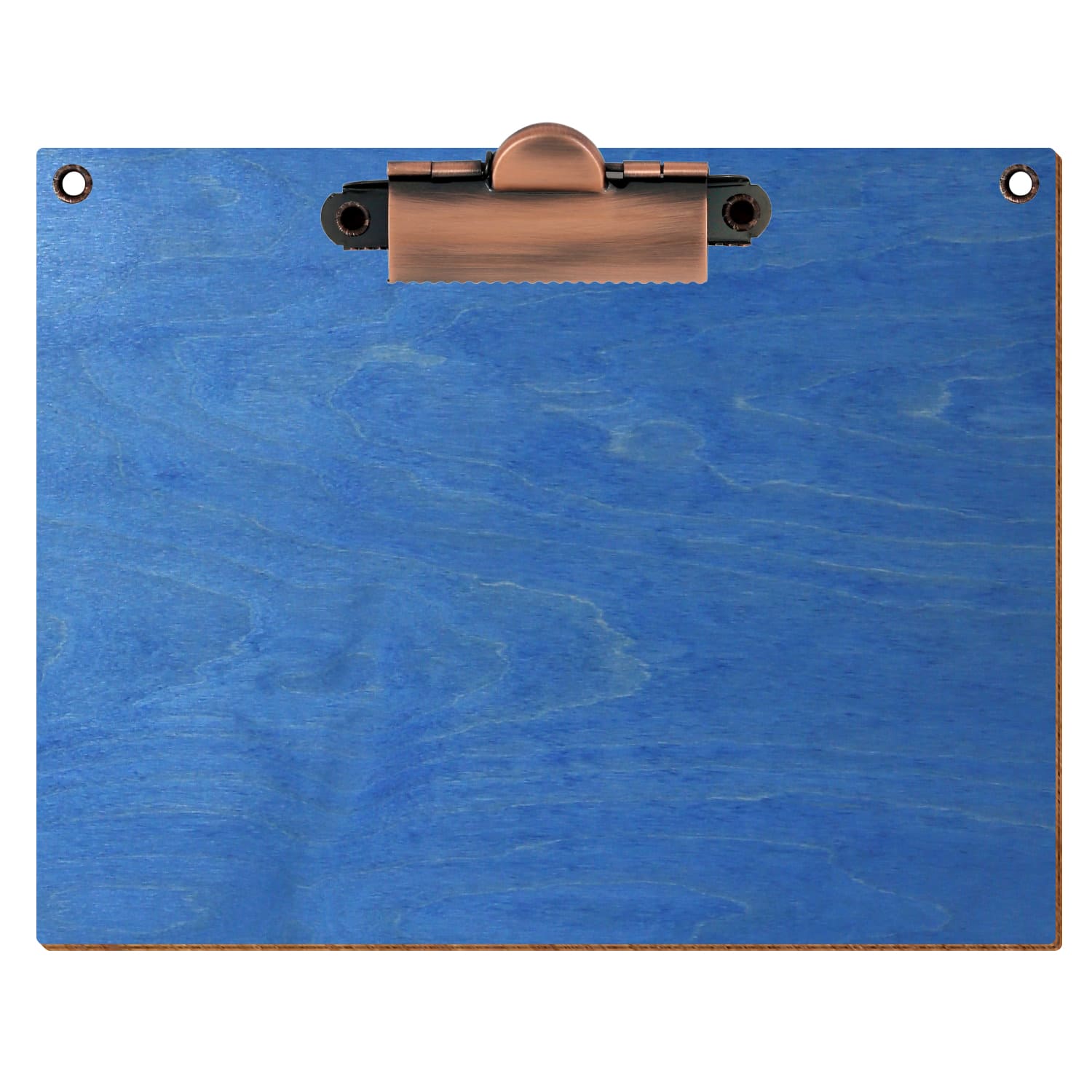 Klemmbrett Standardform Kornblumenblau mit 2 Ösen A6 hochkant Zahnklemme Kupfer