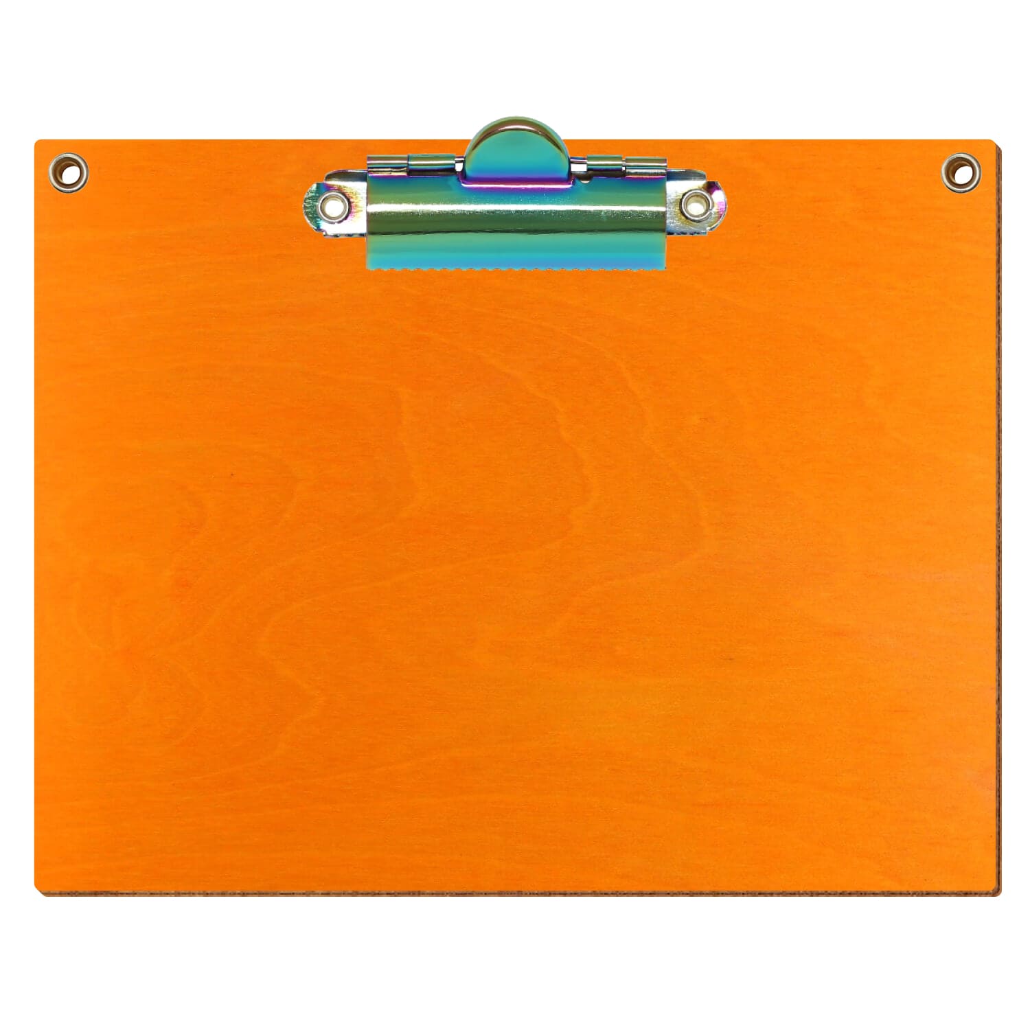 Klemmbrett Standardform Orange mit 2 Ösen A6 querkant Zahnklemme Regenbogen
