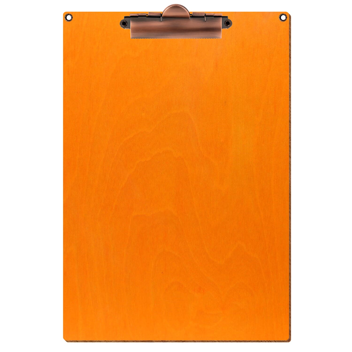 Klemmbrett Standardform Orange mit 2 Ösen A4 hochkant Zahnklemme Kupfer