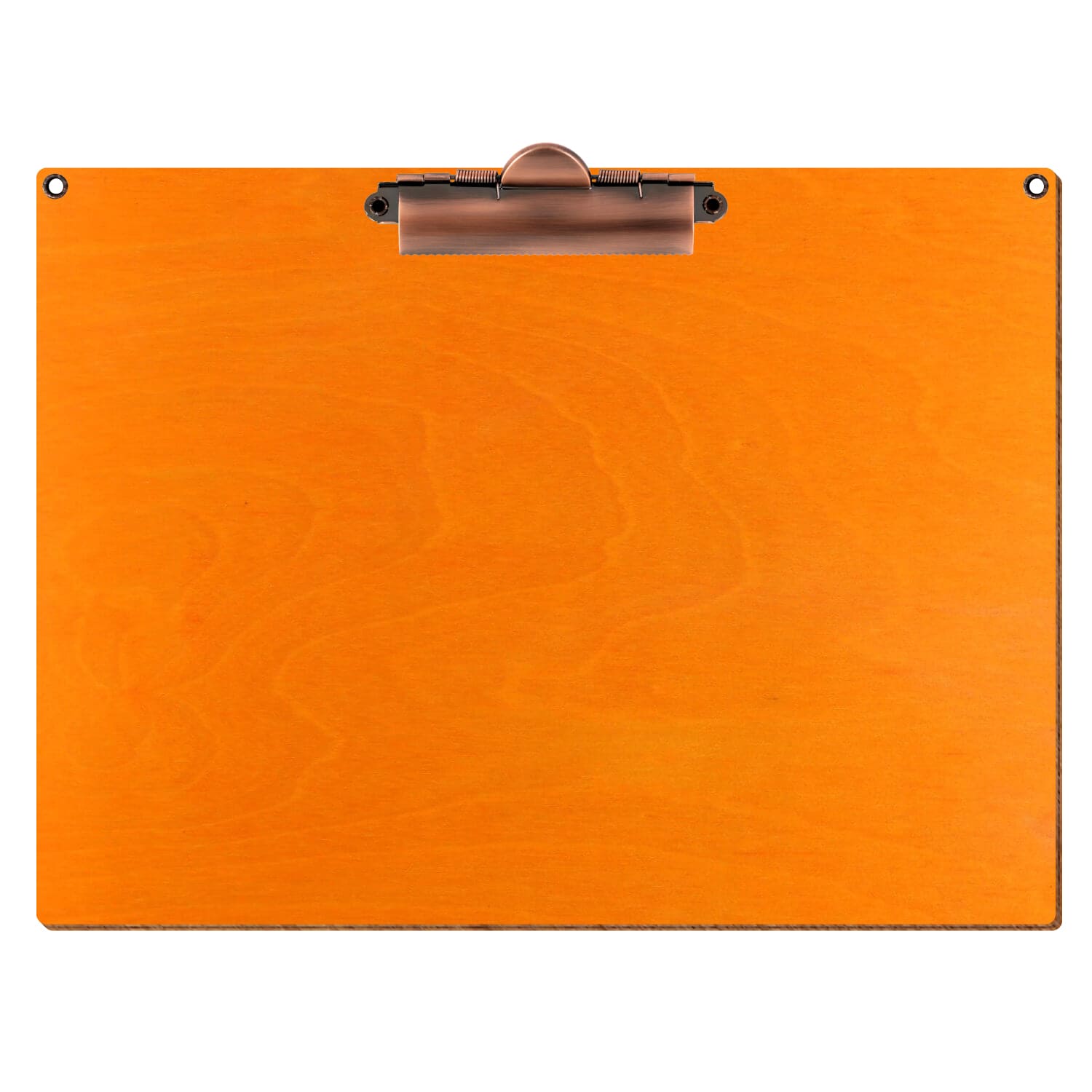 Klemmbrett Standardform Orange mit 2 Ösen A4 querkant Zahnklemme Kupfer