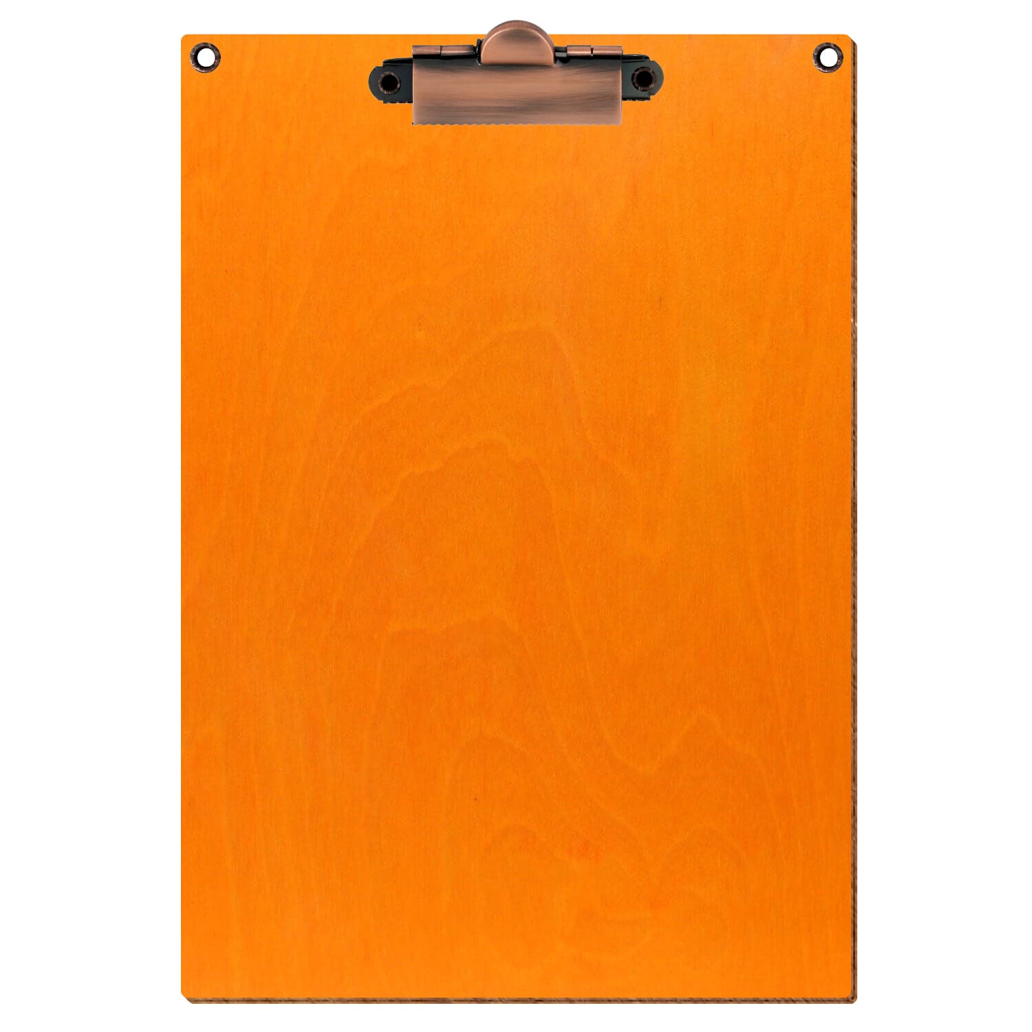 Klemmbrett Standardform Orange mit 2 Ösen A5 hochkant Zahnklemme Kupfer