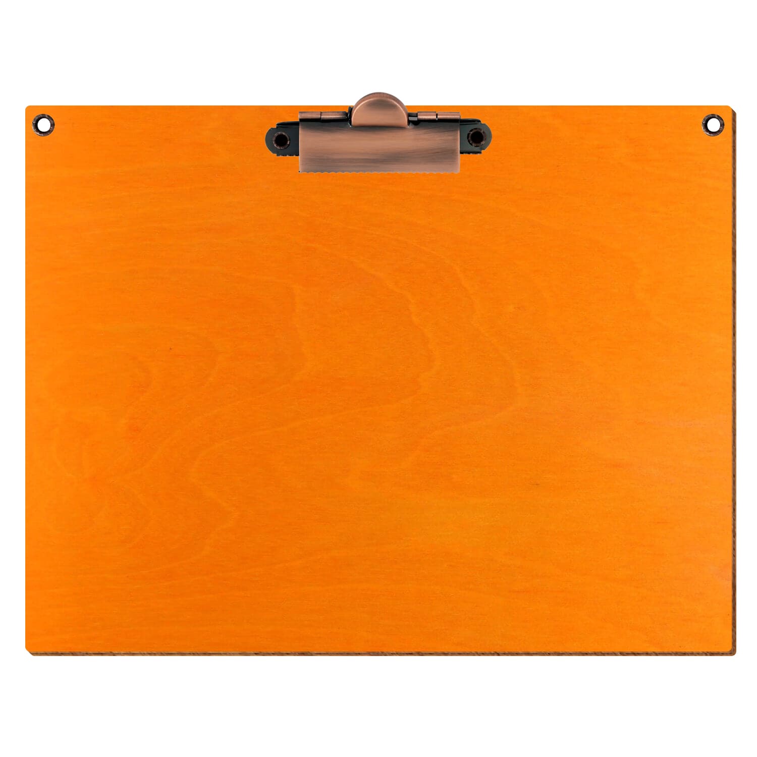 Klemmbrett Standardform Orange mit 2 Ösen A5 querkant Zahnklemme Kupfer