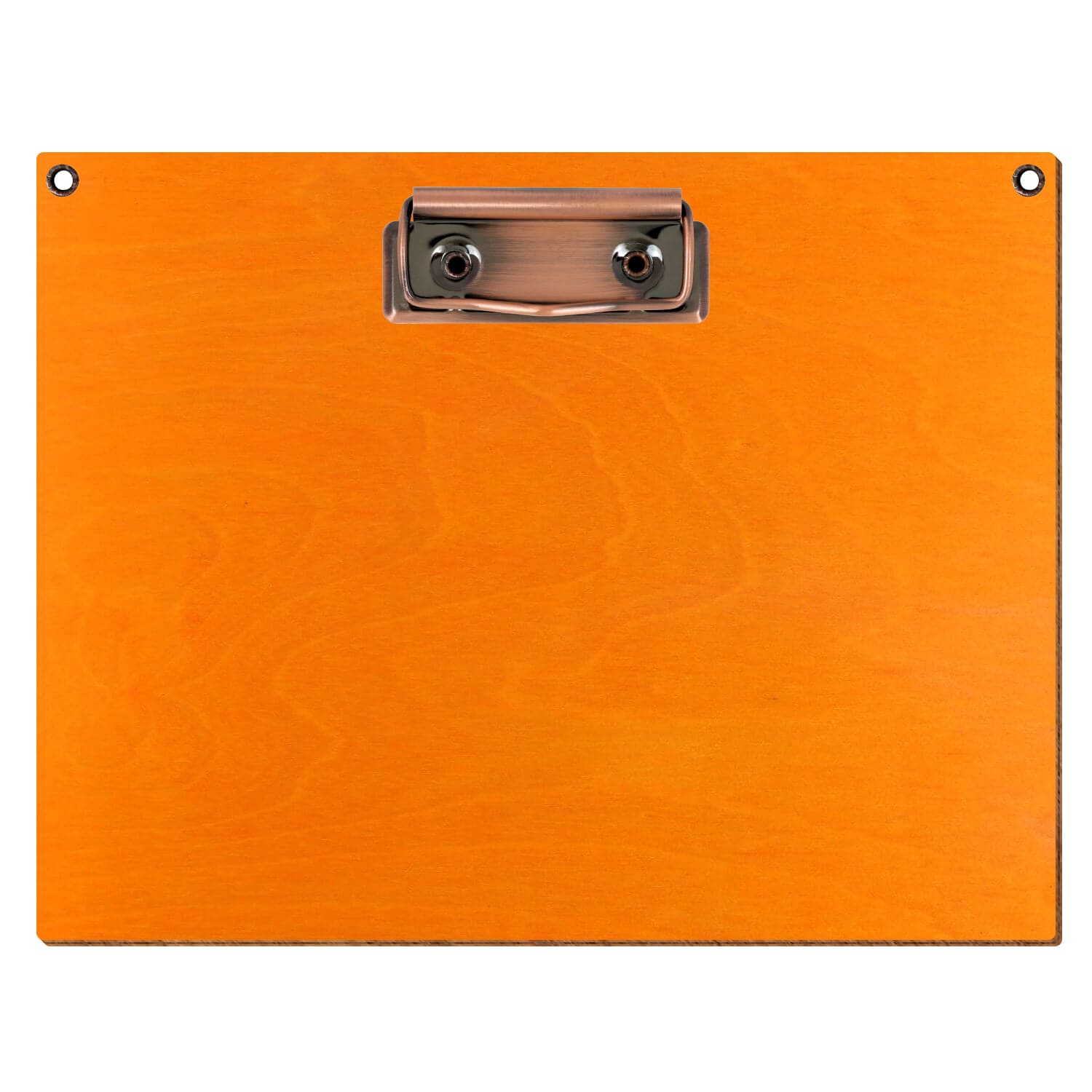Klemmbrett Standardform Orange mit 2 Ösen A5 querkant Bügelklemme Kupfer