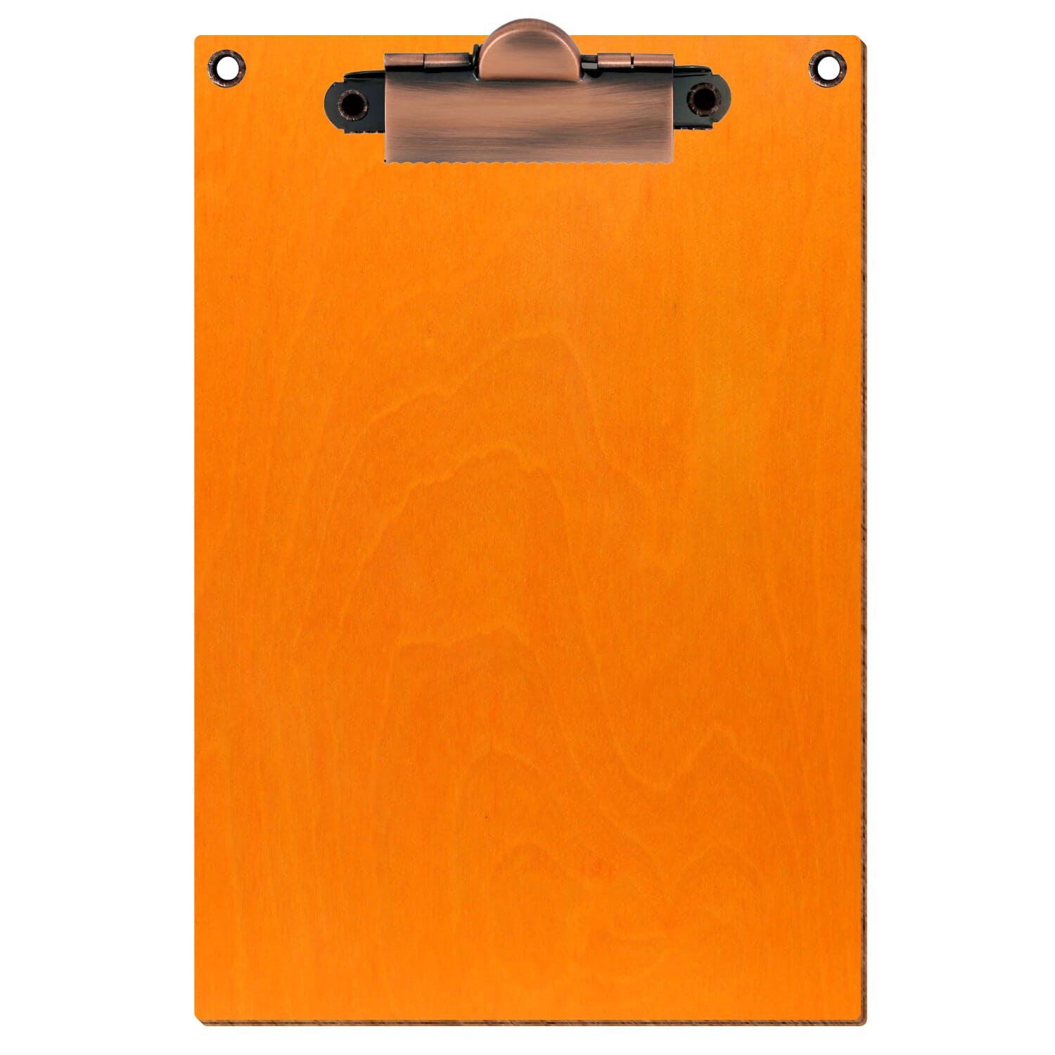Klemmbrett Standardform Orange mit 2 Ösen A6 hochkant Zahnklemme Kupfer