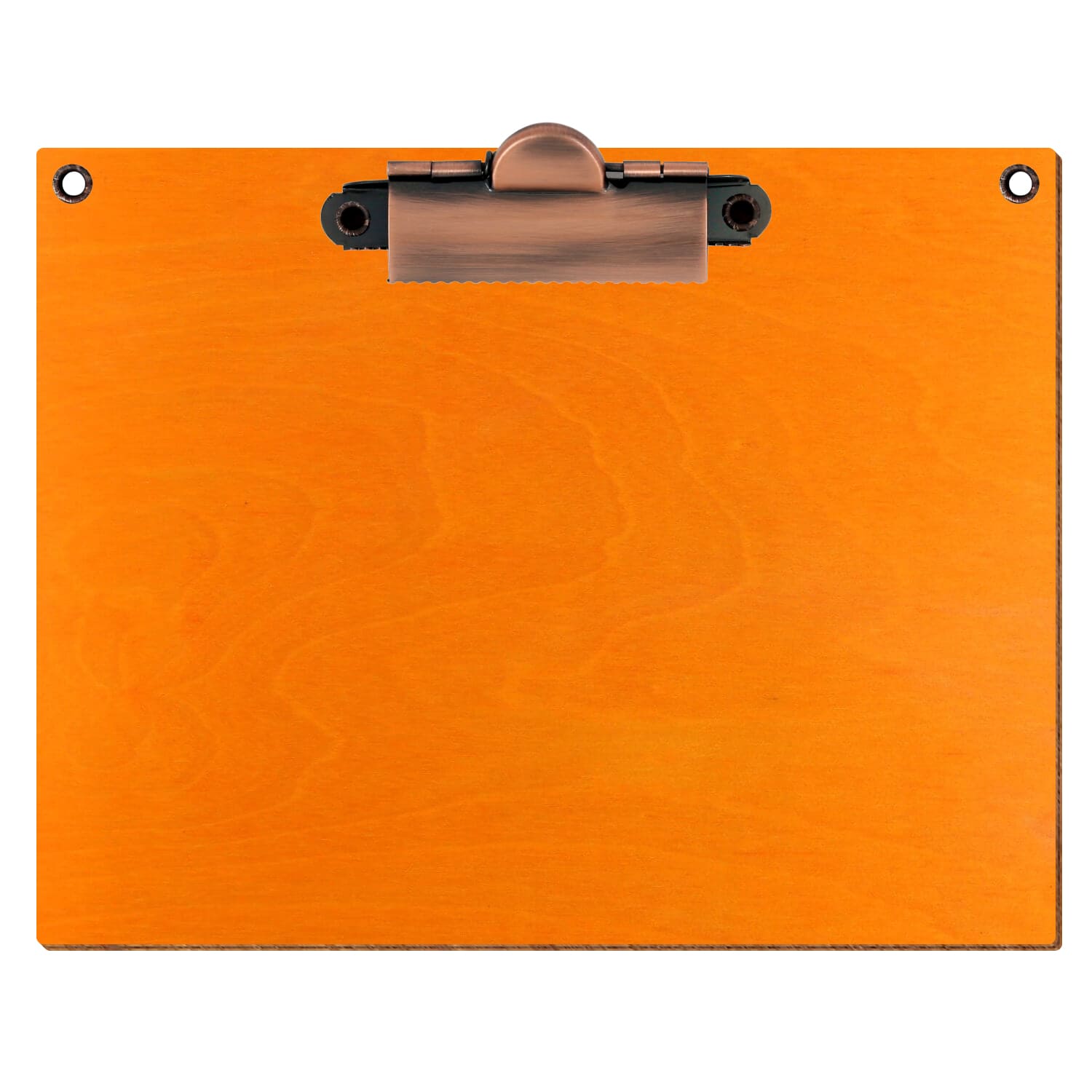 Klemmbrett Standardform Orange mit 2 Ösen A6 querkant Zahnklemme Kupfer
