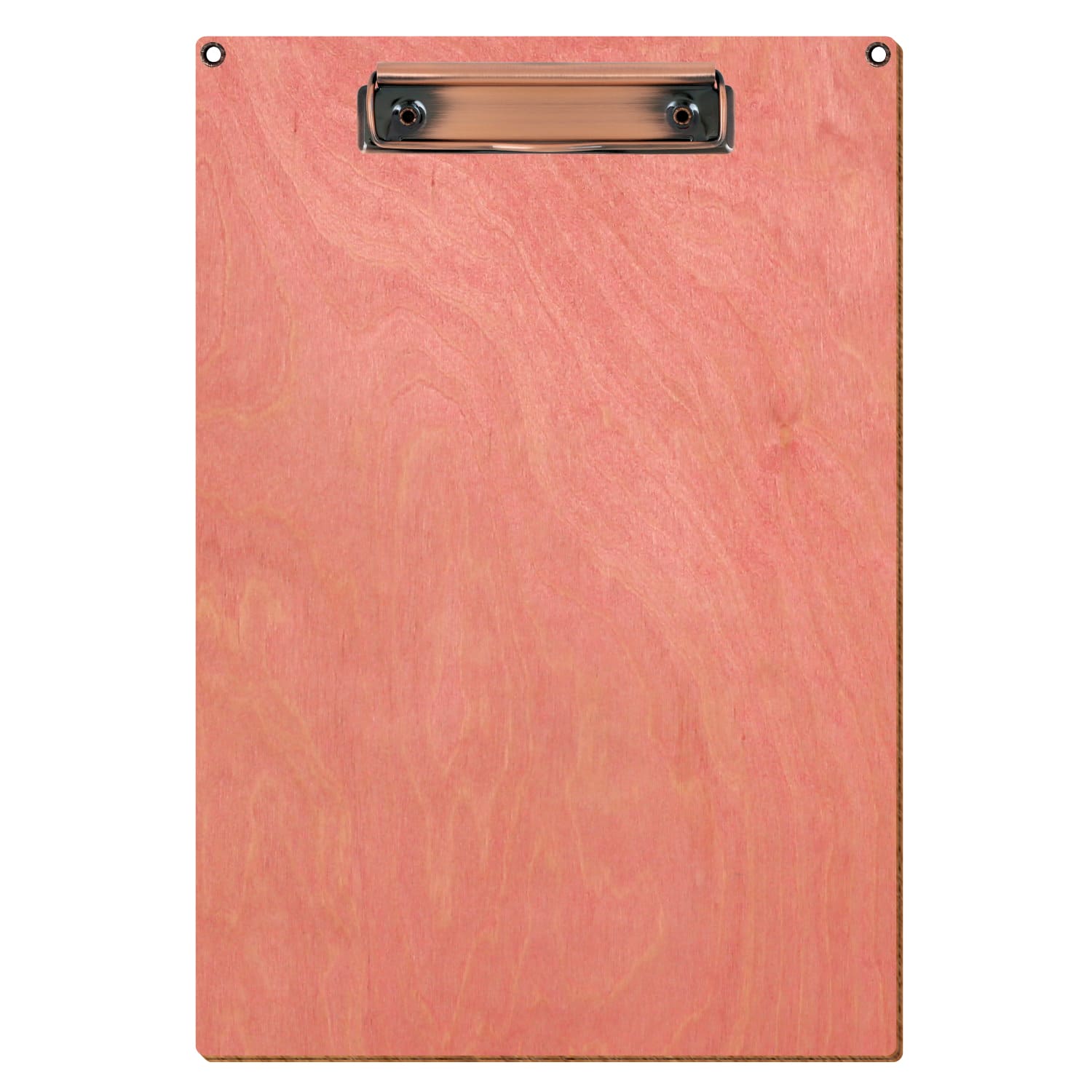 Klemmbrett Standardform Rosa mit 2 Ösen A4 hochkant Bügelklemme Kupfer