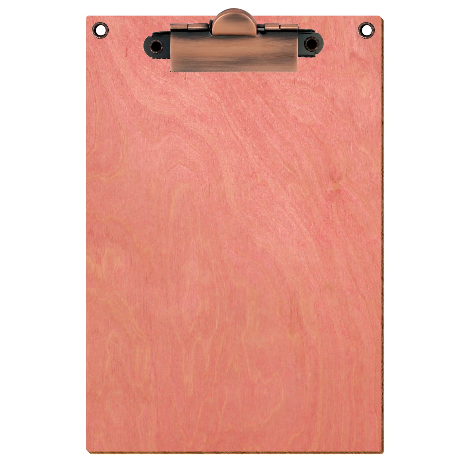 Klemmbrett Standardform Rosa mit 2 Ösen A6 hochkant Zahnklemme Kupfer