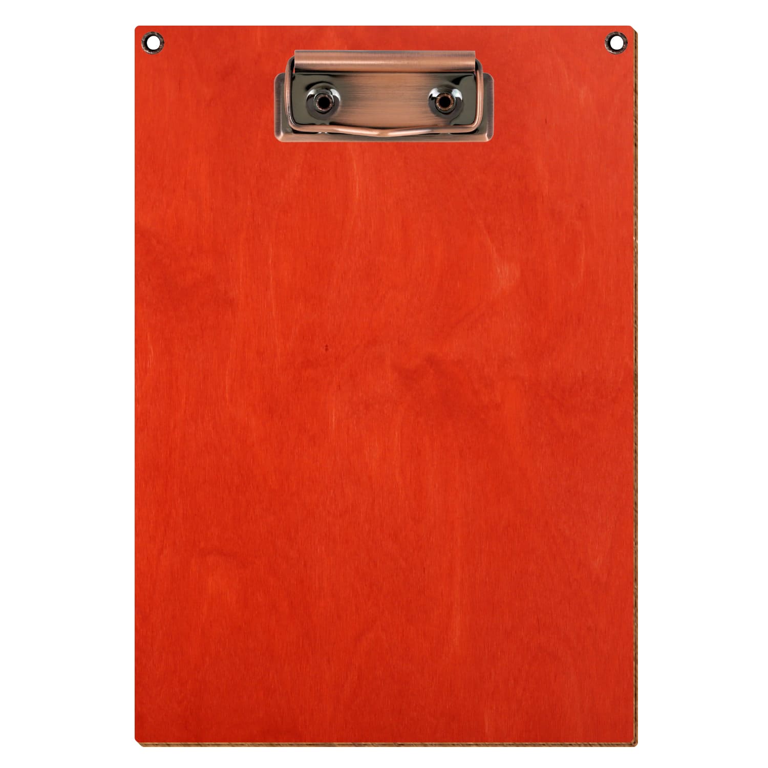 Klemmbrett Standardform Scharlachrot mit 2 Ösen A5 hochkant Bügelklemme Kupfer