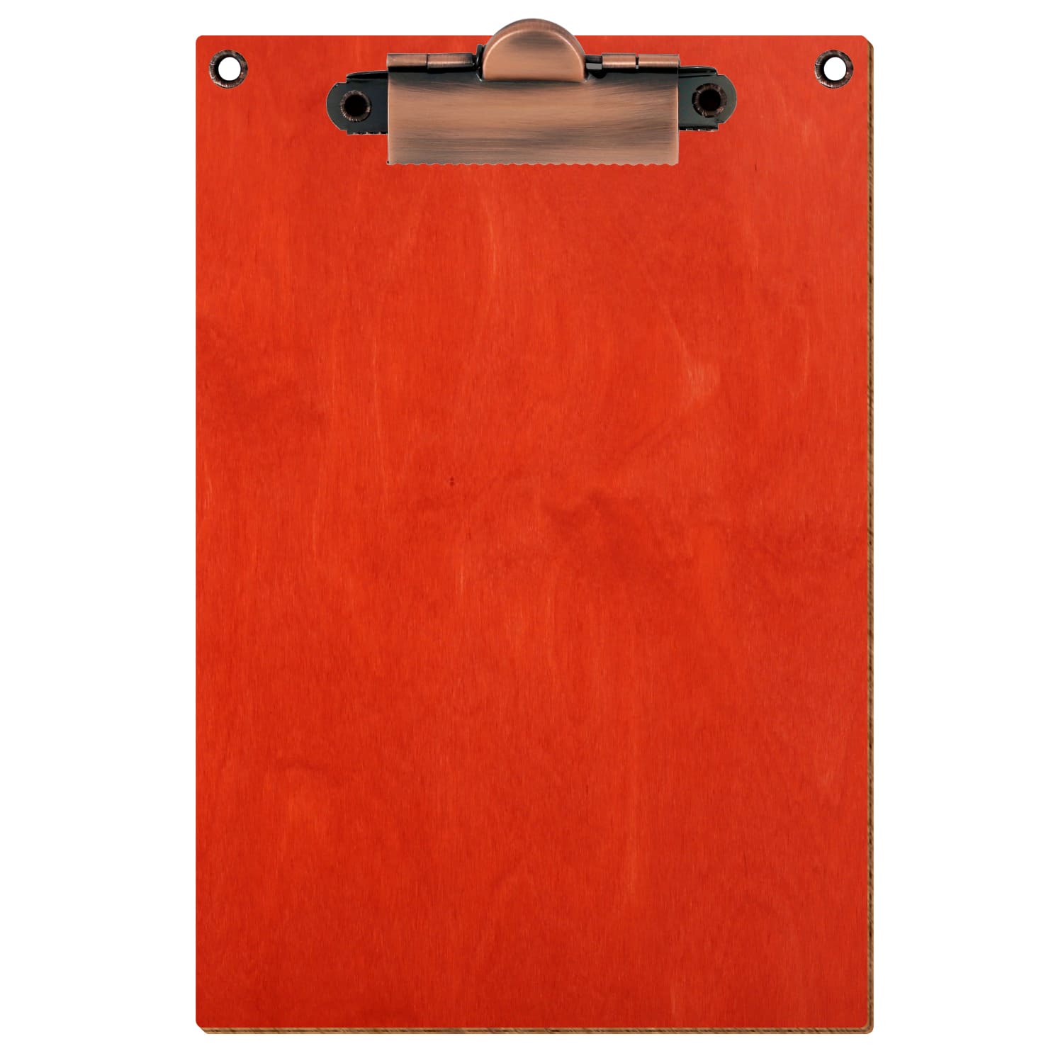 Klemmbrett Standardform Scharlachrot mit 2 Ösen A6 hochkant Zahnklemme Kupfer