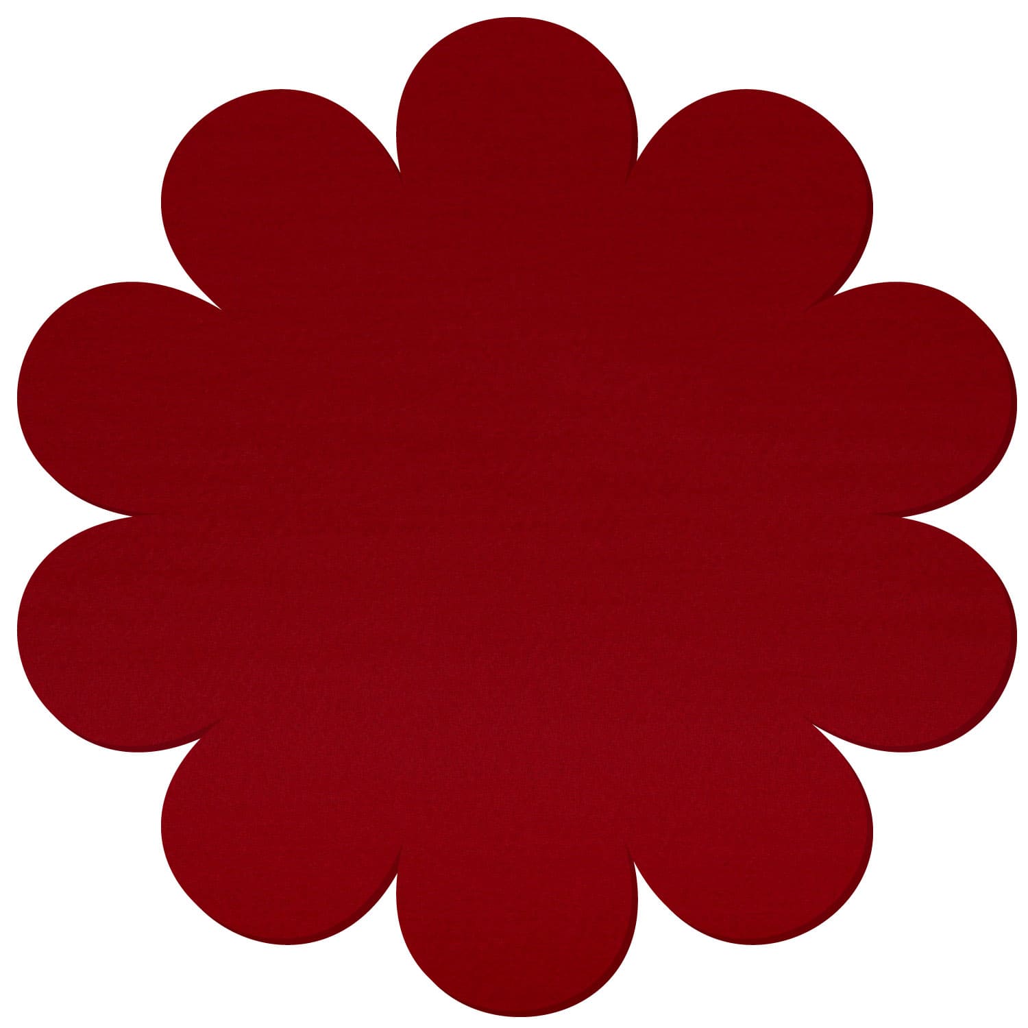 Untersetzer Blume V1 Filz Zuschnitt Dunkelrot 3-60cm