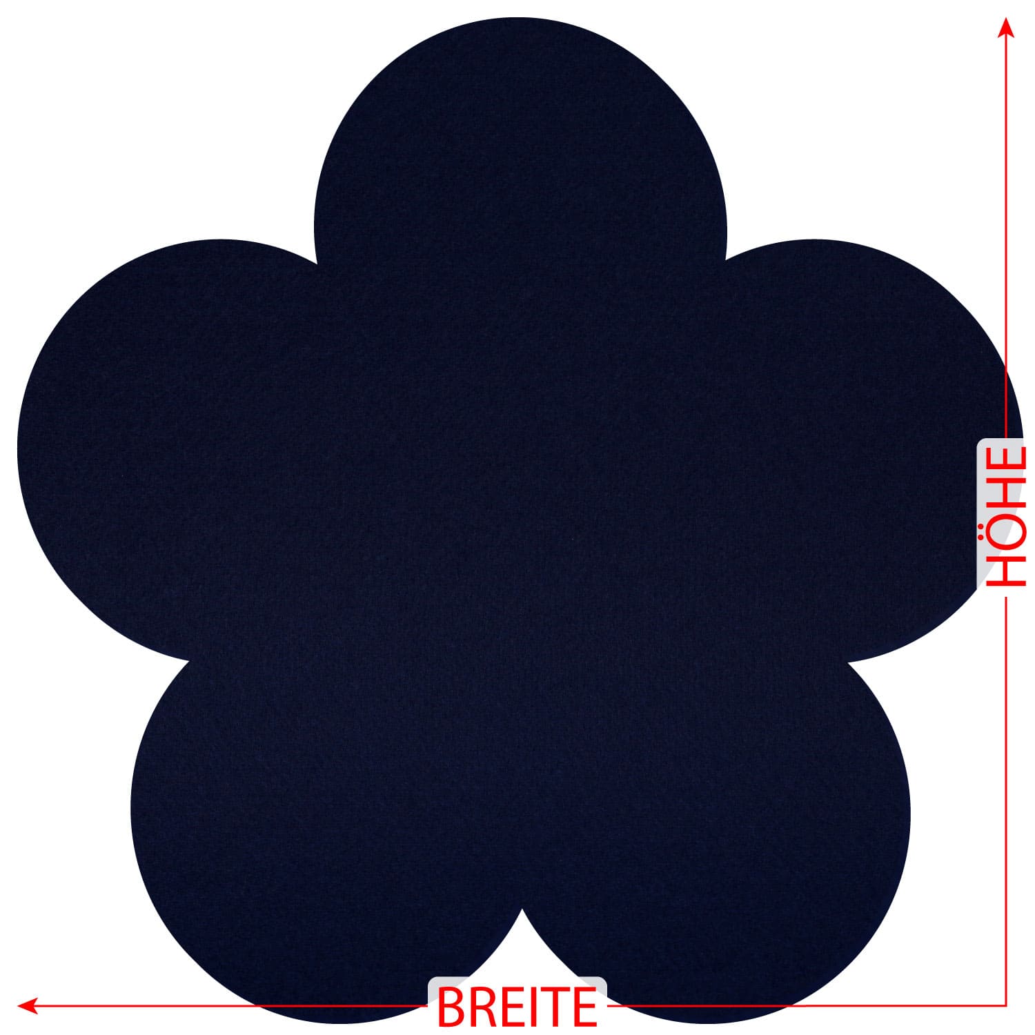 Untersetzer Blume V2 Filz Zuschnitt Dunkelblau 3-60cm – Bild 3