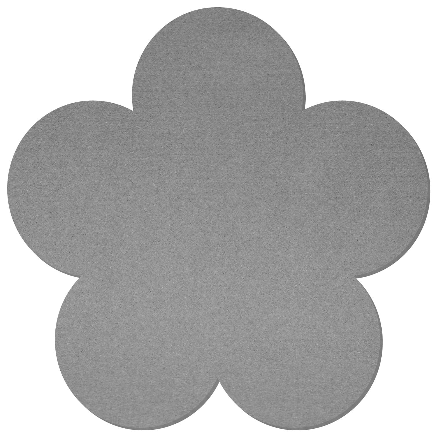 Untersetzer Blume V2 Filz Zuschnitt Grau 3-60cm
