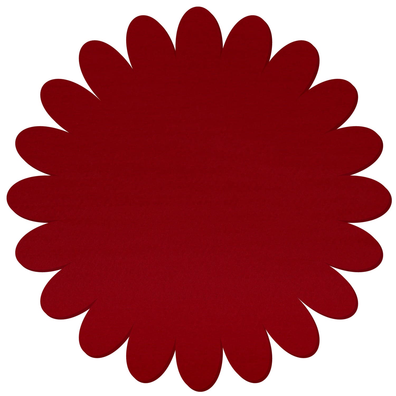 Untersetzer Blume V3 Filz Zuschnitt Dunkelrot 3-60cm