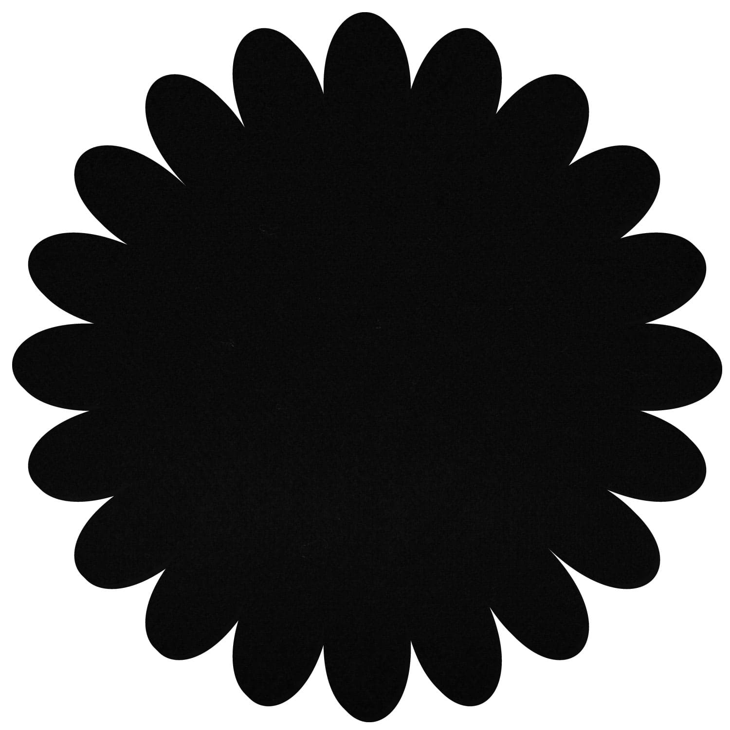 Untersetzer Blume V3 Filz Zuschnitt Schwarz 3-60cm