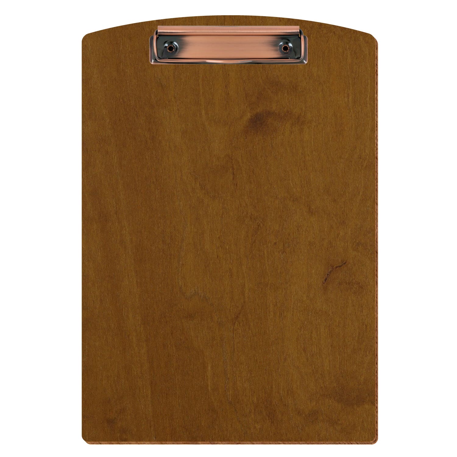 Klemmbrett Segmentform Teak A4 hochkant Bügelklemme Kupfer